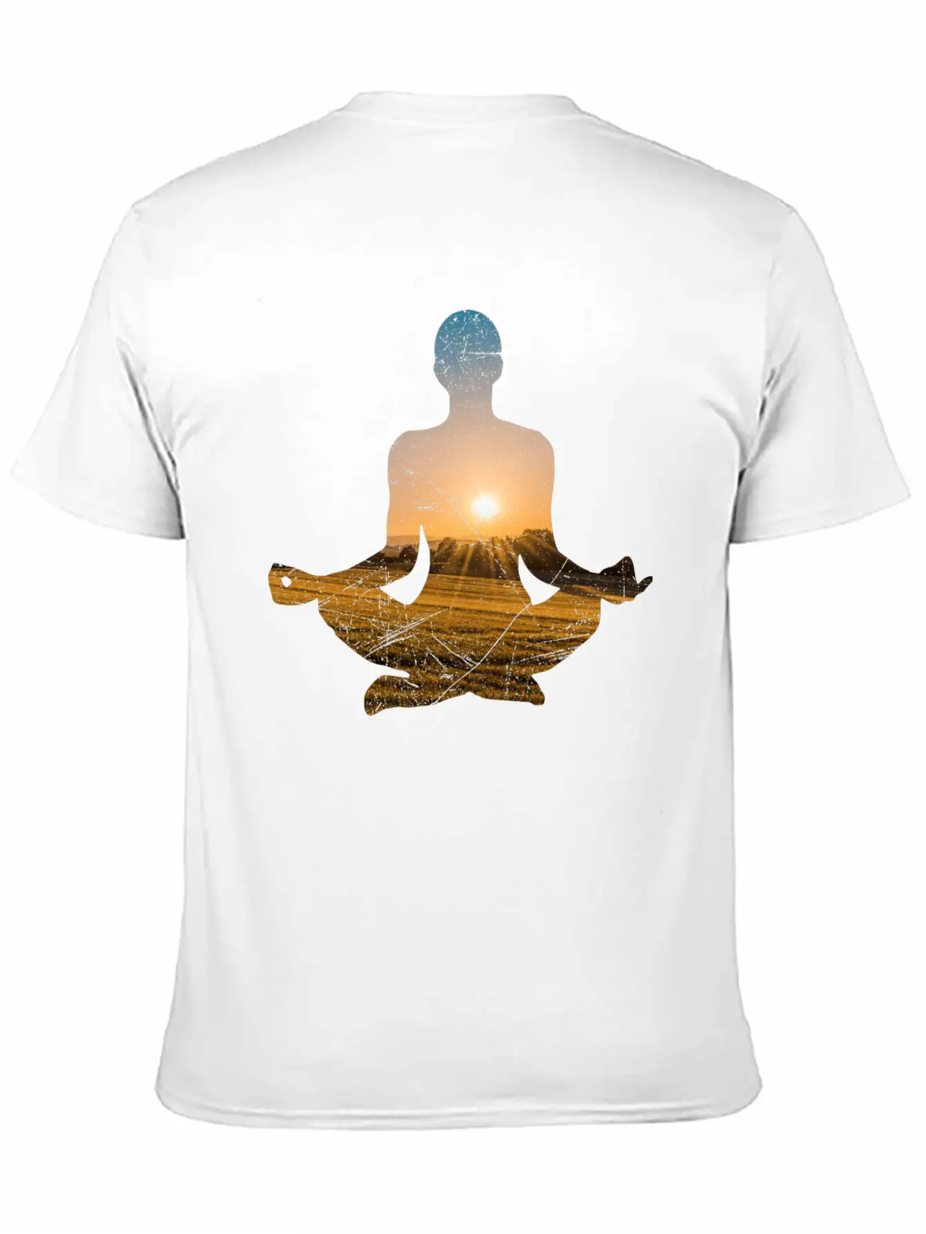 Double Exposure Art Meditation Yoga Gift Idea Unisex Casual T-Shirt – Clean Design For Daily Comfort