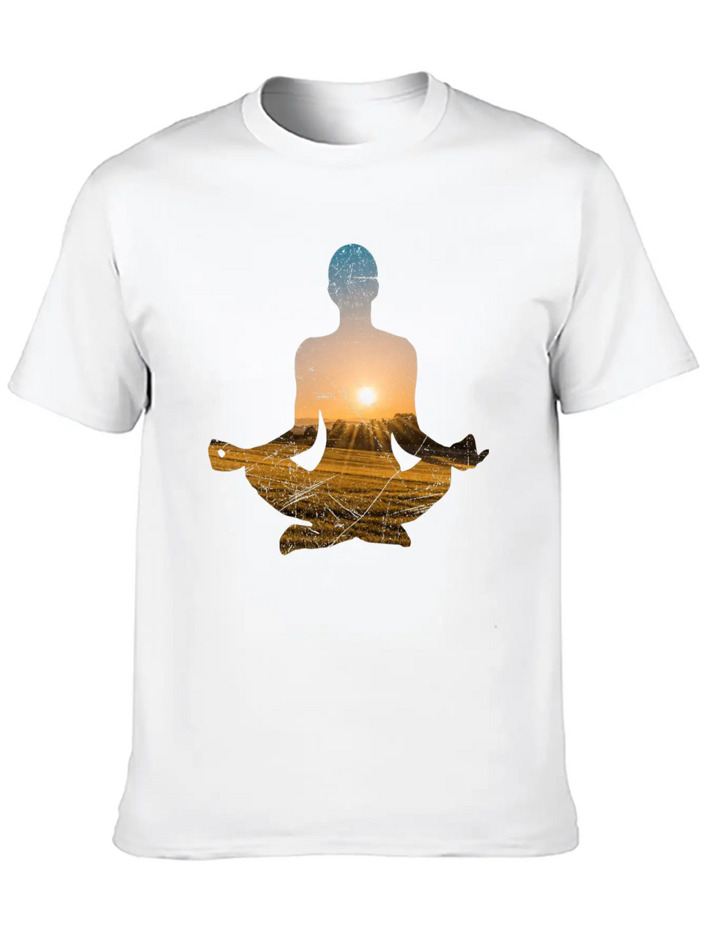 Double Exposure Art Meditation Yoga Gift Idea Unisex Casual T-Shirt – Clean Design For Daily Comfort