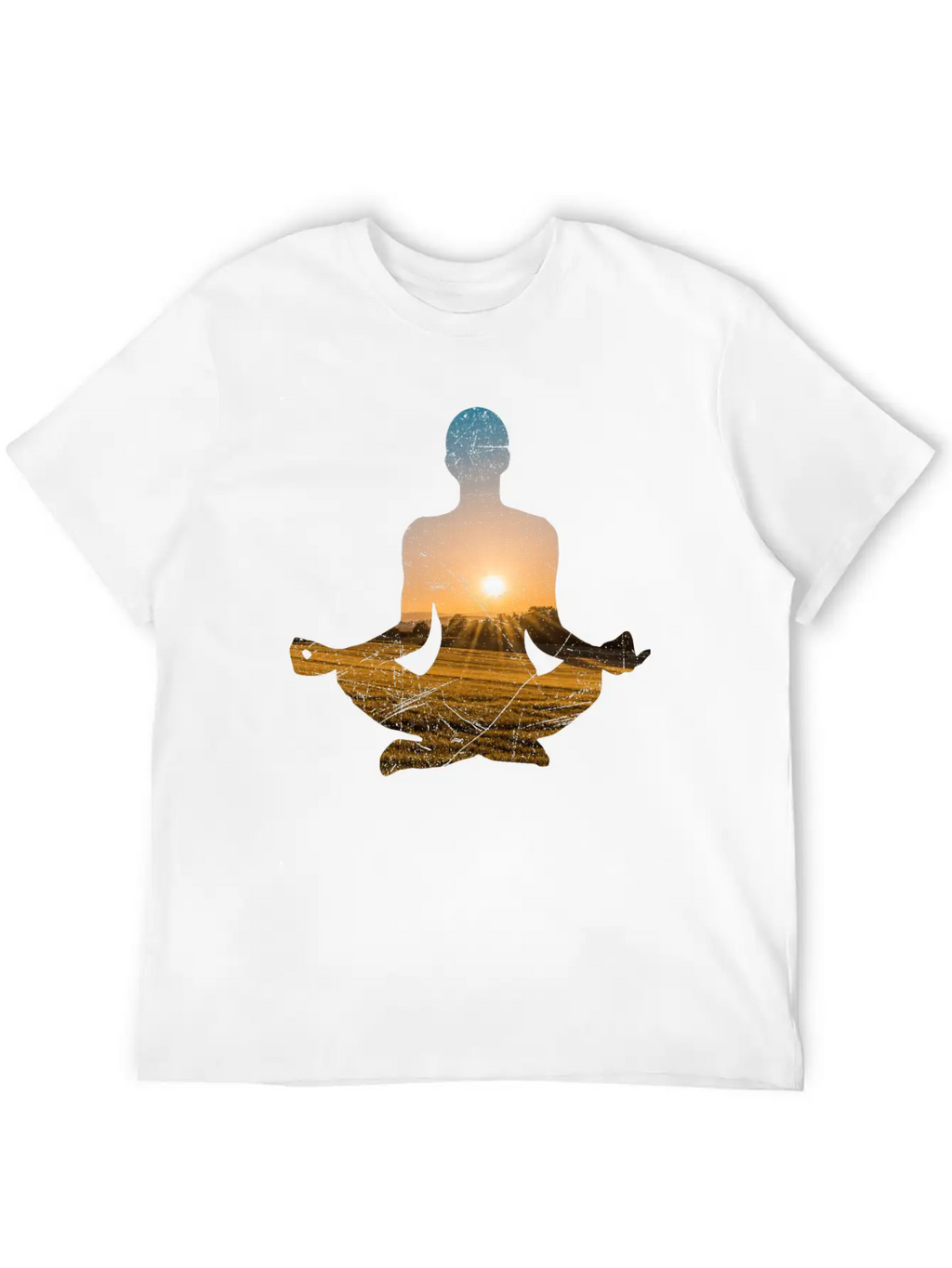 Double Exposure Art Meditation Yoga Gift Idea Unisex Casual T-Shirt – Clean Design For Daily Comfort