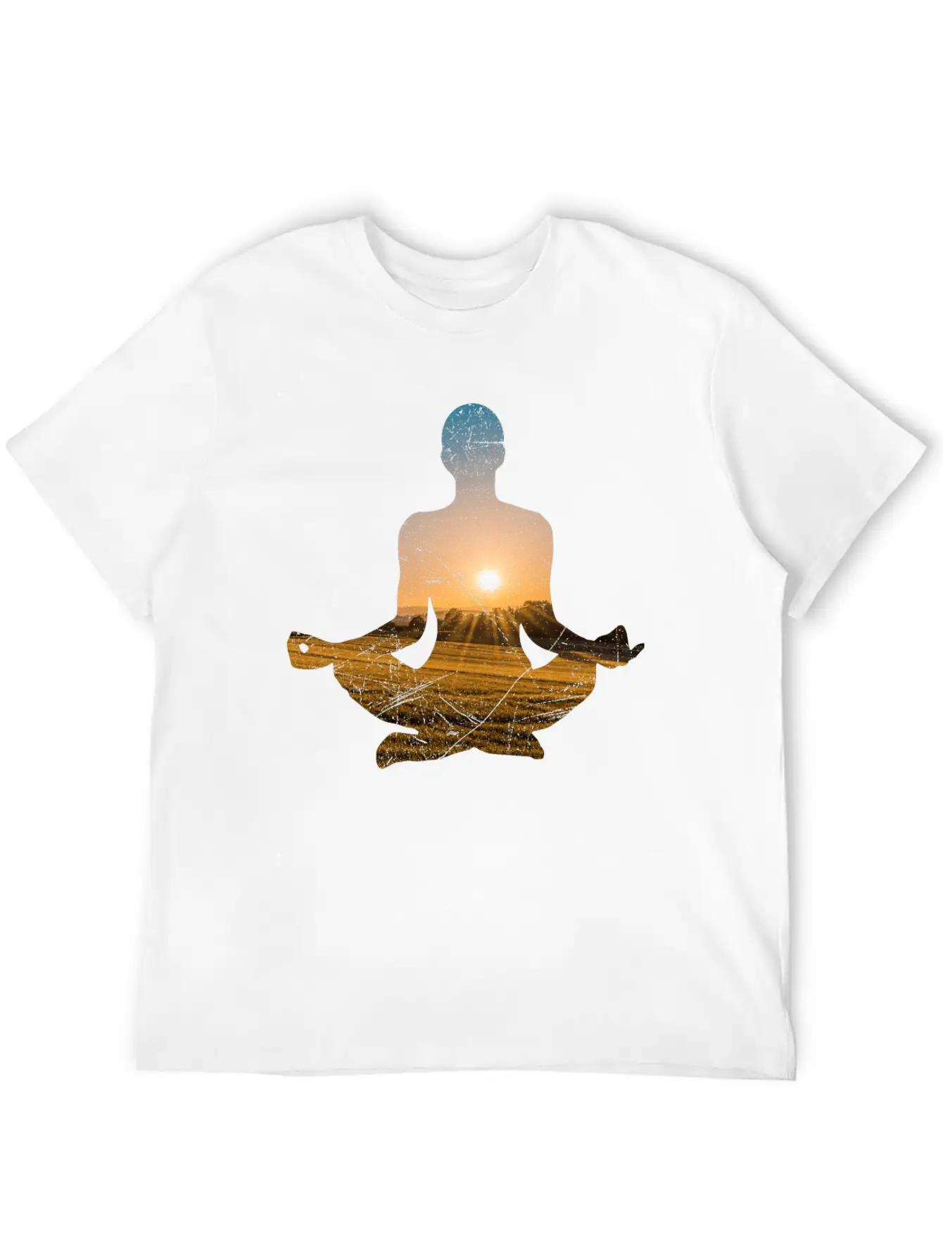 Double Exposure Art Meditation Yoga Gift Idea Unisex Casual T-Shirt – Clean Design For Daily Comfort