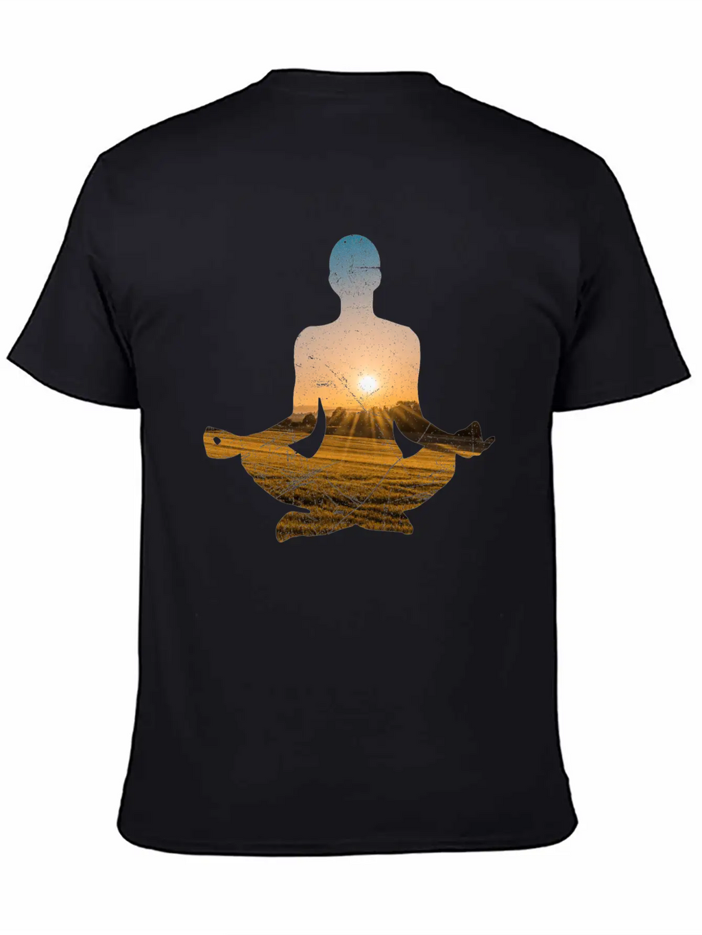 Double Exposure Art Meditation Yoga Gift Idea Unisex Casual T-Shirt – Clean Design For Daily Comfort