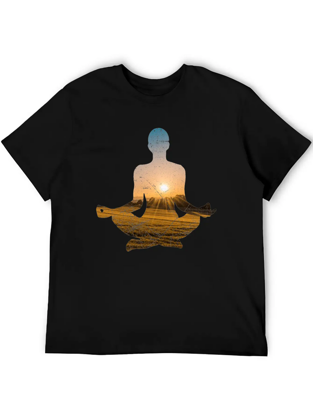 Double Exposure Art Meditation Yoga Gift Idea Unisex Casual T-Shirt – Clean Design For Daily Comfort