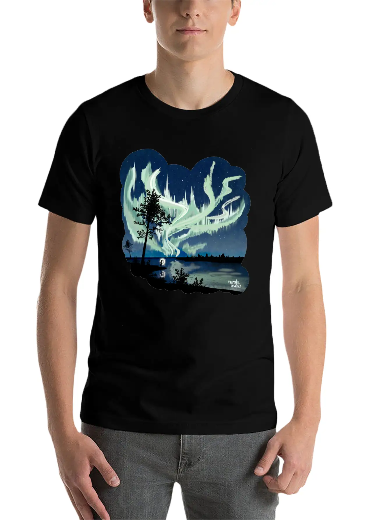 Double Northern Lights Classic Cotton Tee – Unisex Comfort For Any Season