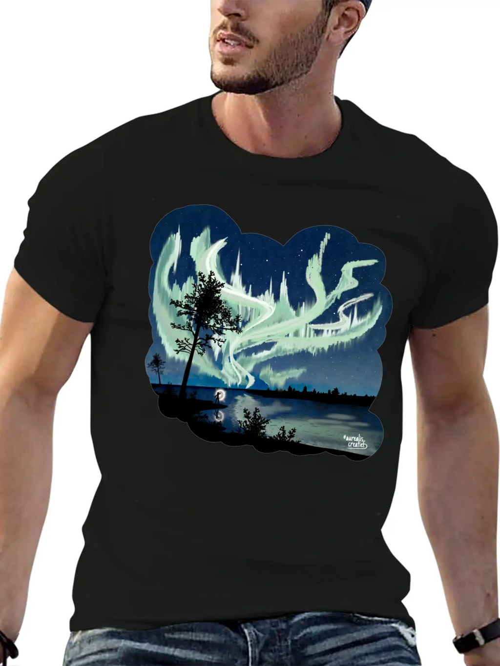Double Northern Lights Classic Cotton Tee – Unisex Comfort For Any Season