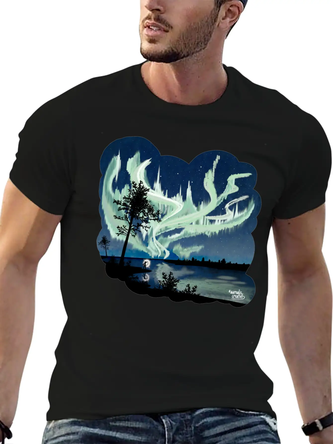 Double Northern Lights Classic Cotton Tee – Unisex Comfort For Any Season
