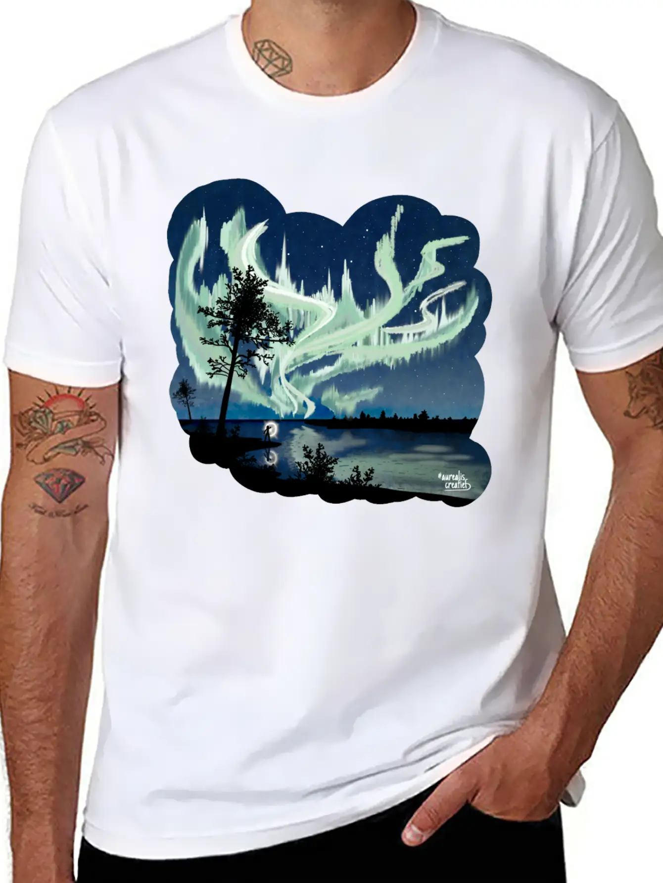 Double Northern Lights Classic Cotton Tee – Unisex Comfort For Any Season