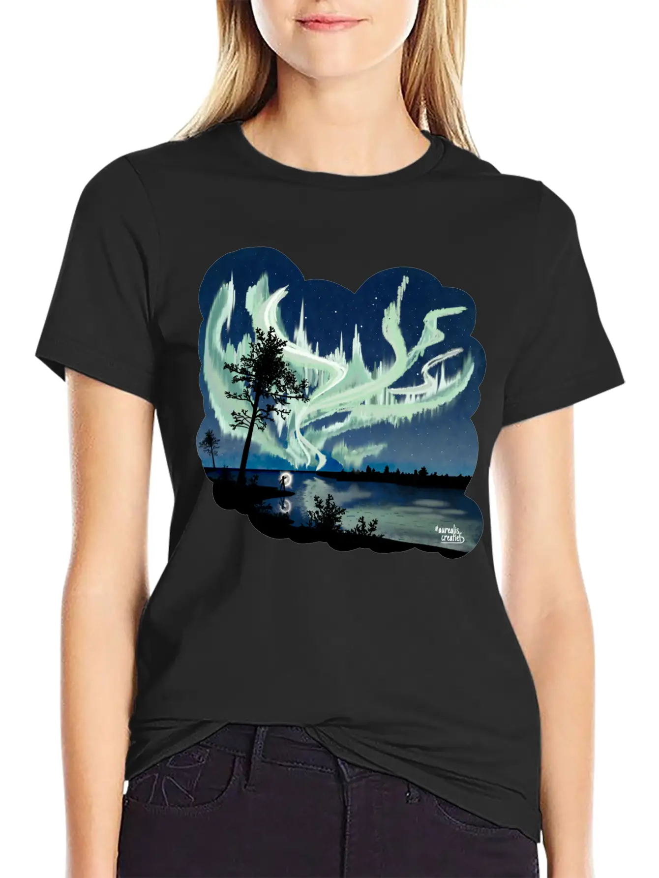 Double Northern Lights Classic Cotton Tee – Unisex Comfort For Any Season