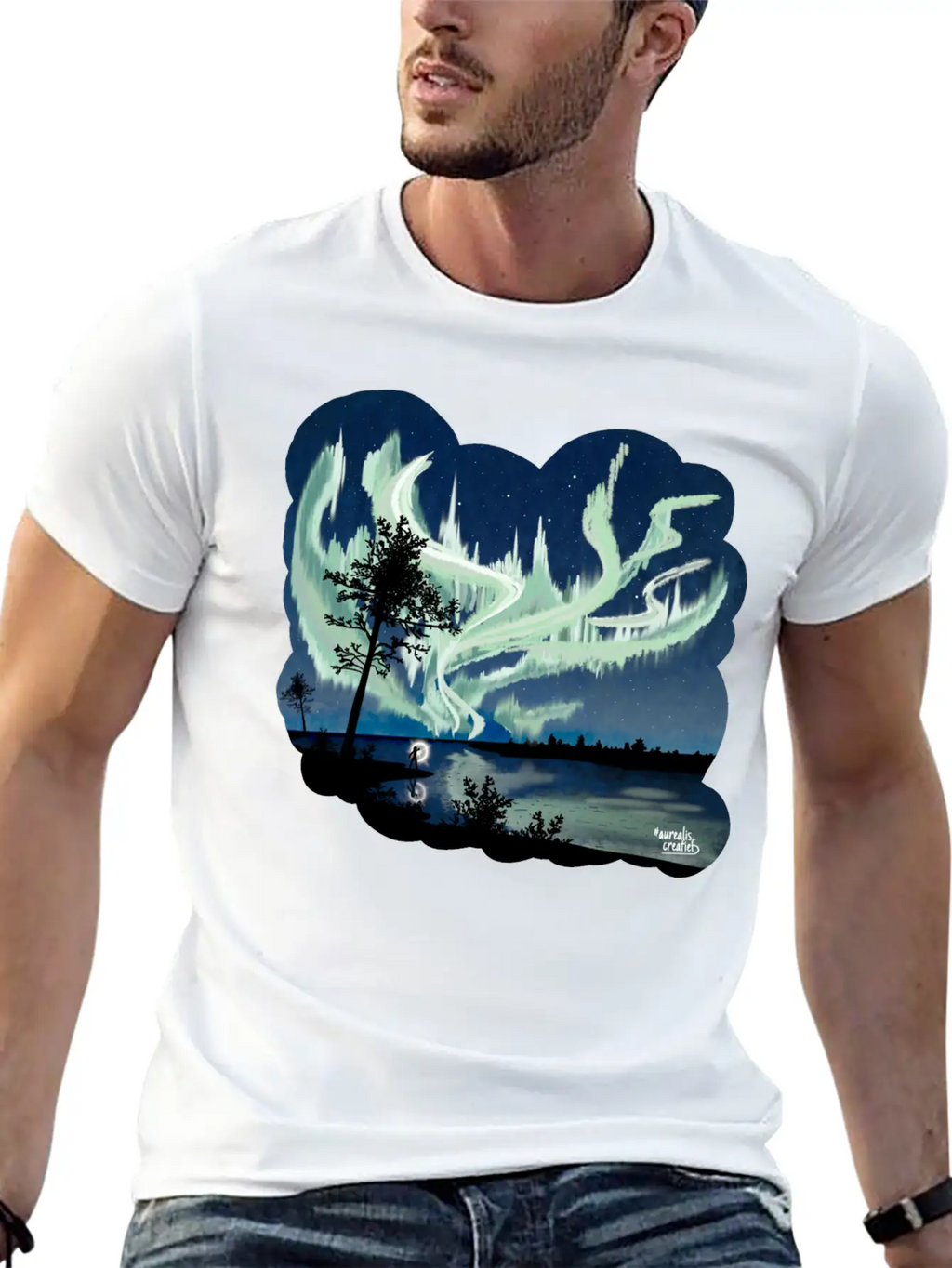 Double Northern Lights Classic Cotton Tee – Unisex Comfort For Any Season