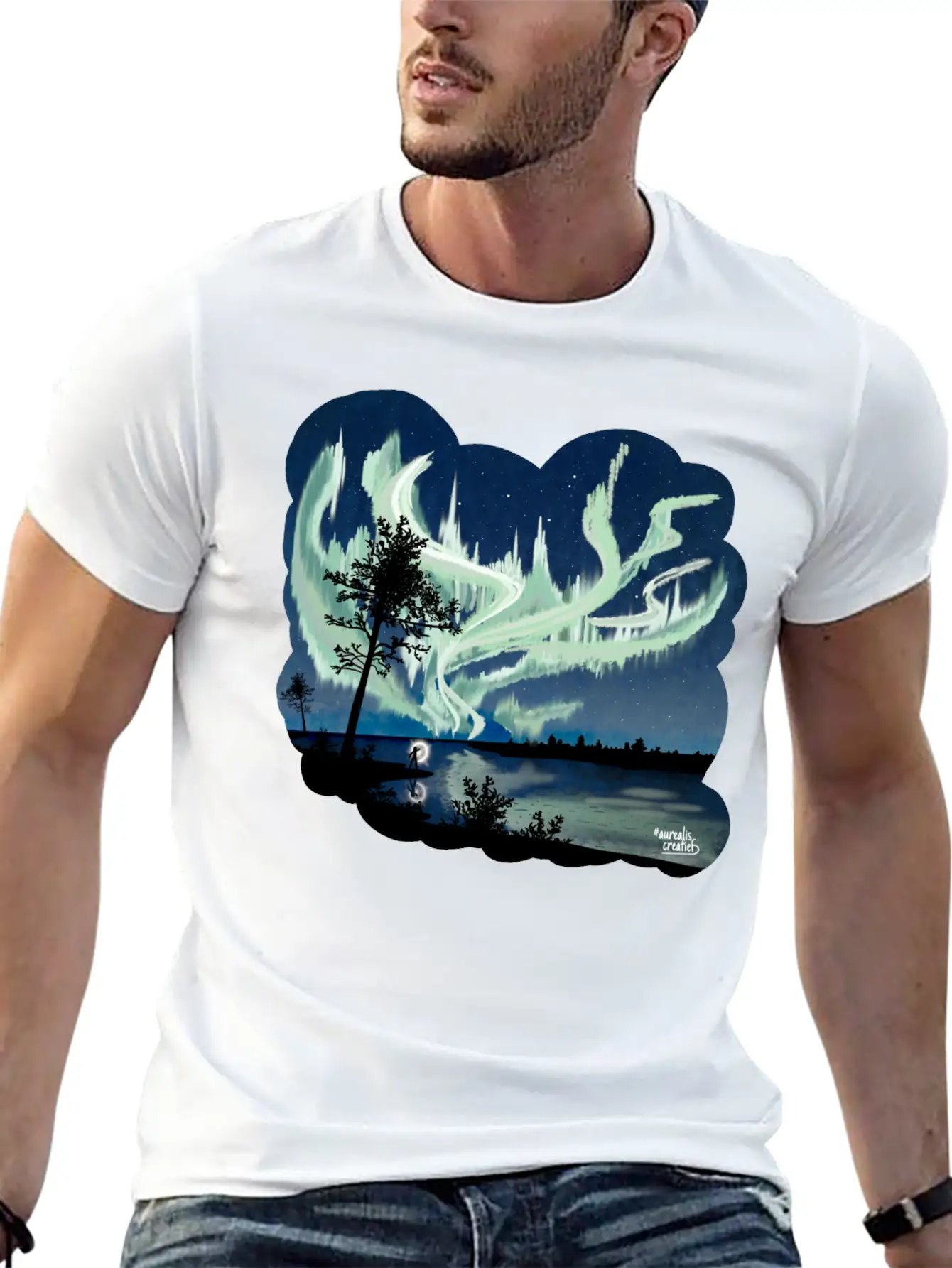 Double Northern Lights Classic Cotton Tee – Unisex Comfort For Any Season