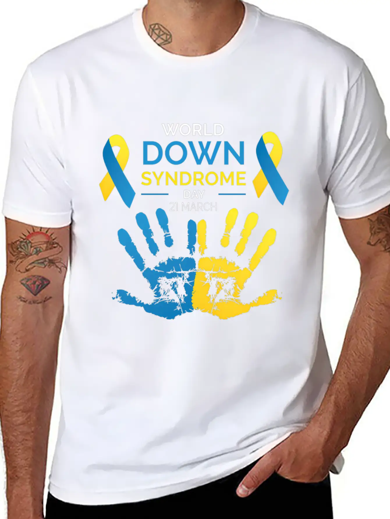 Down Syndrome Awareness Great World Down Syndrome Basic Graphic T-Shirt – Daily Comfort In Soft Cotton