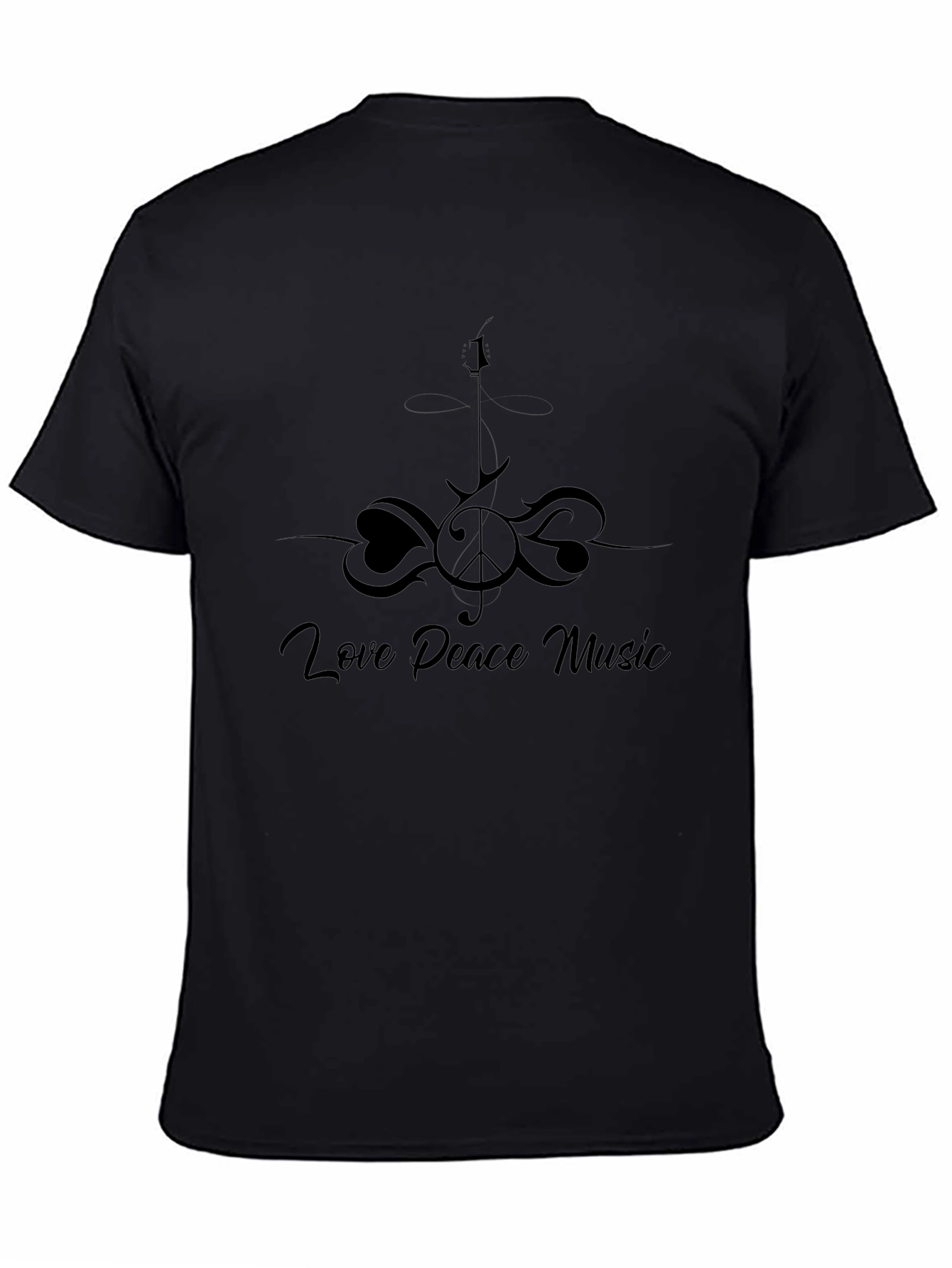 Love Peace Music Black T-Shirt