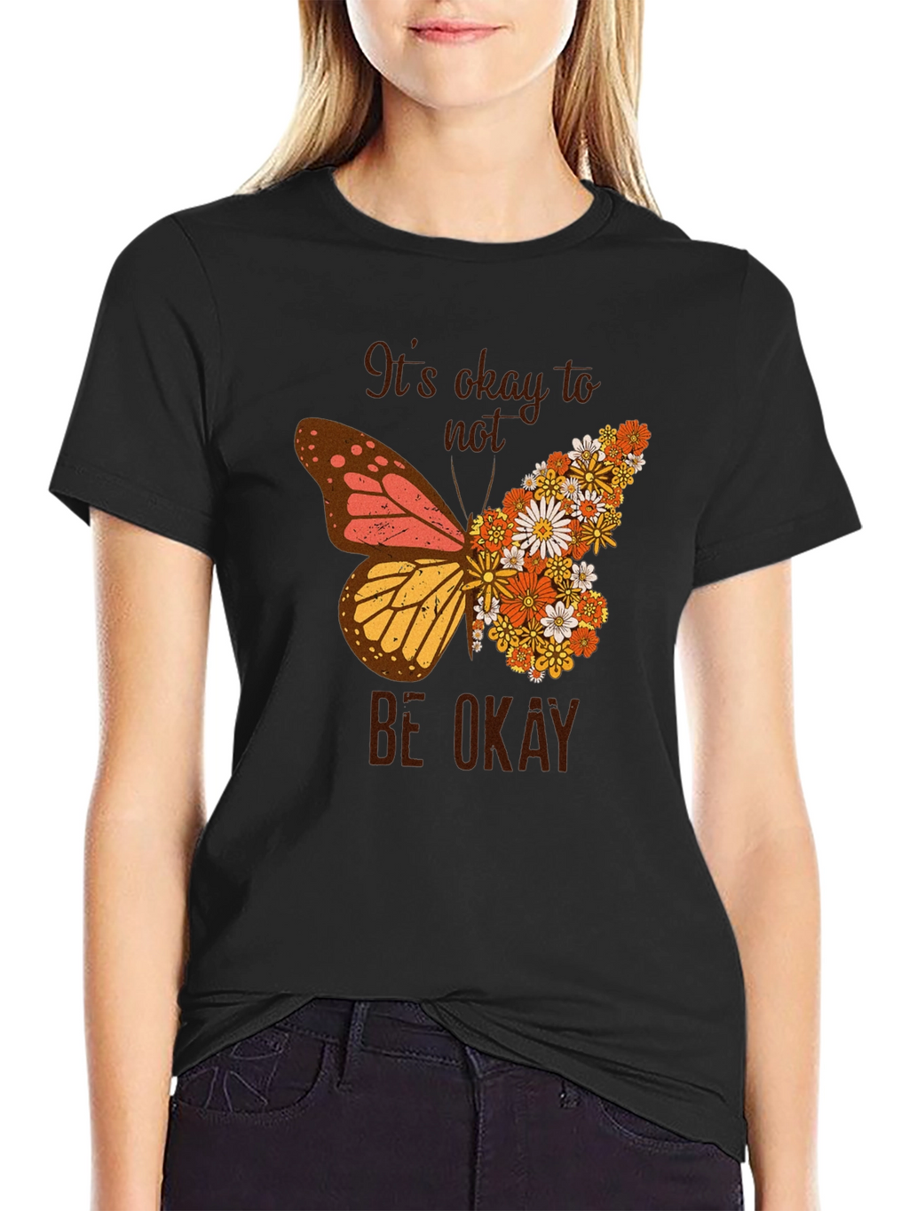 Its Okay to Not Be Okay Butterfly Graphic Tee