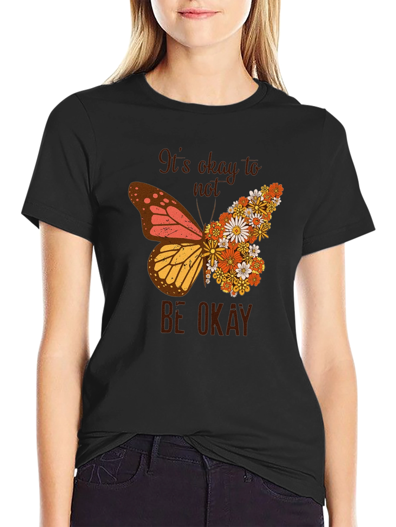 Its Okay to Not Be Okay Butterfly Graphic Tee