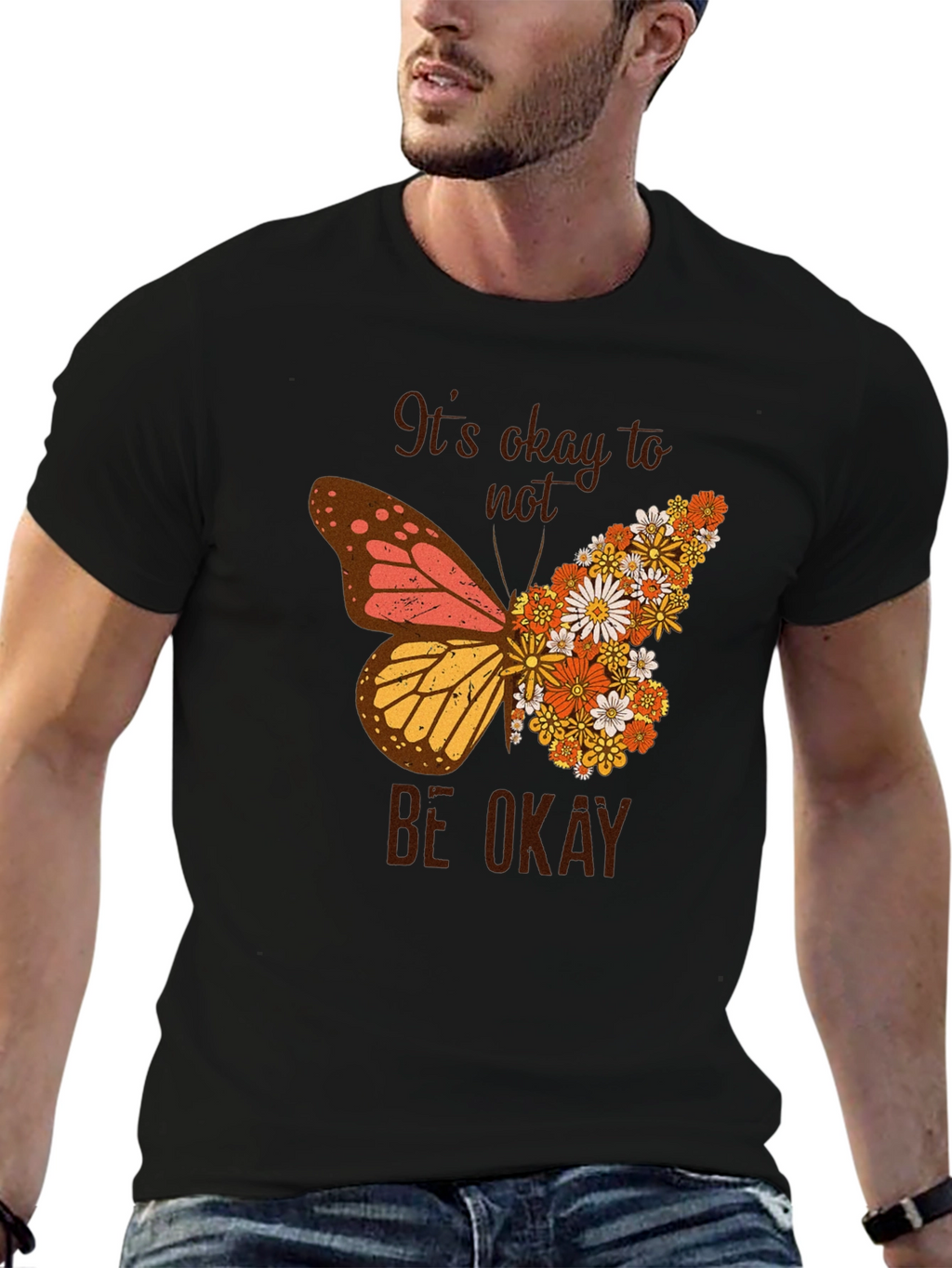 Its Okay to Not Be Okay Butterfly Graphic Tee