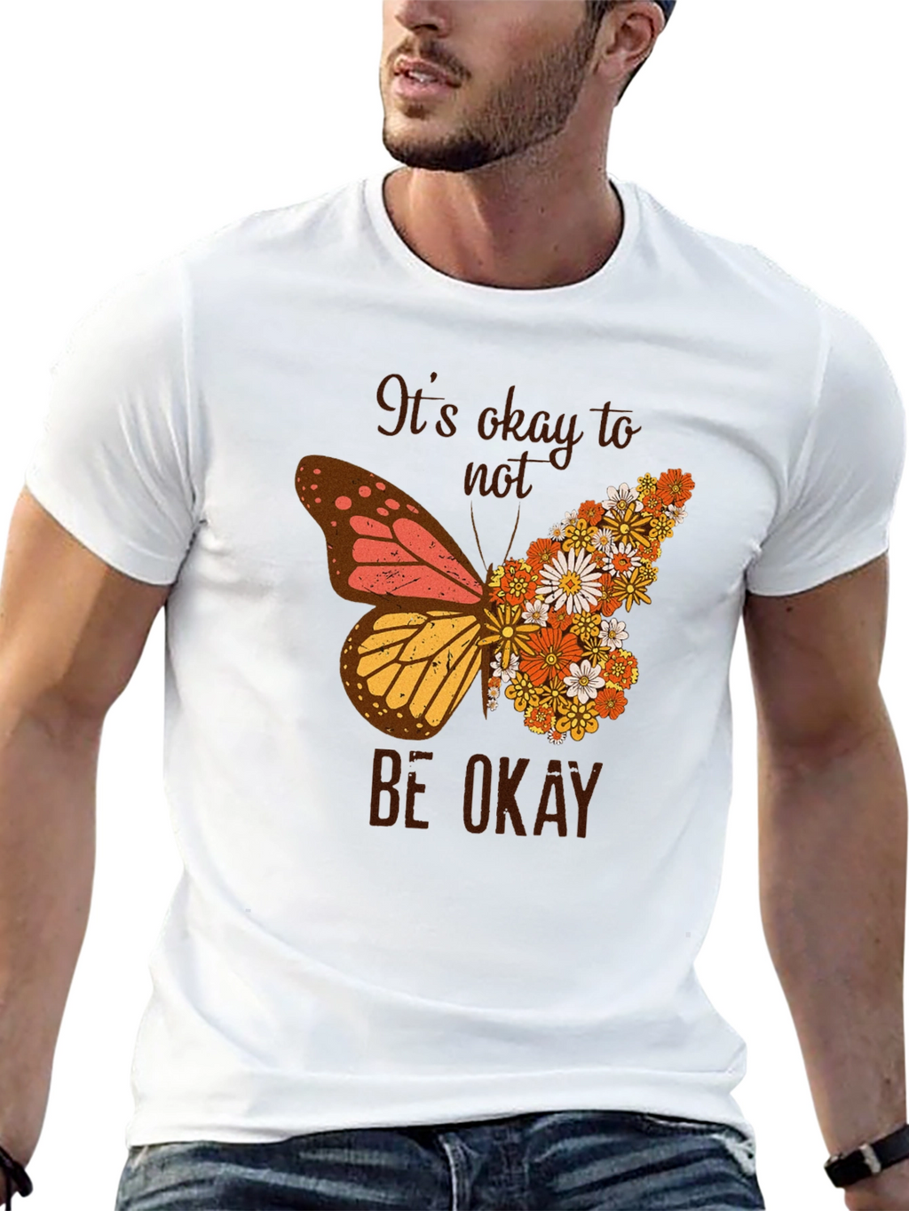 Its Okay to Not Be Okay Butterfly Graphic Tee