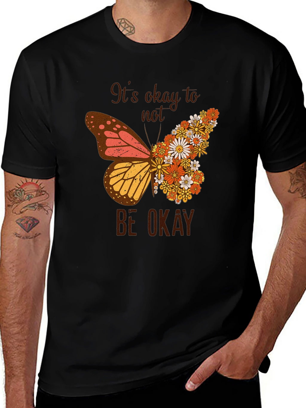 Its Okay to Not Be Okay Butterfly Graphic Tee