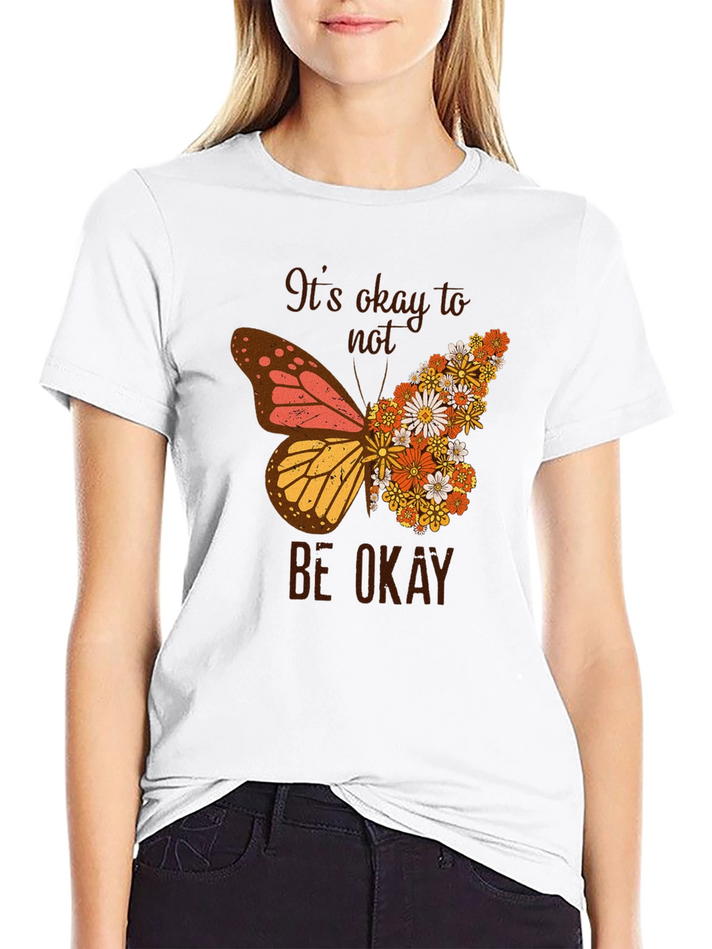 Its Okay to Not Be Okay Butterfly Graphic Tee