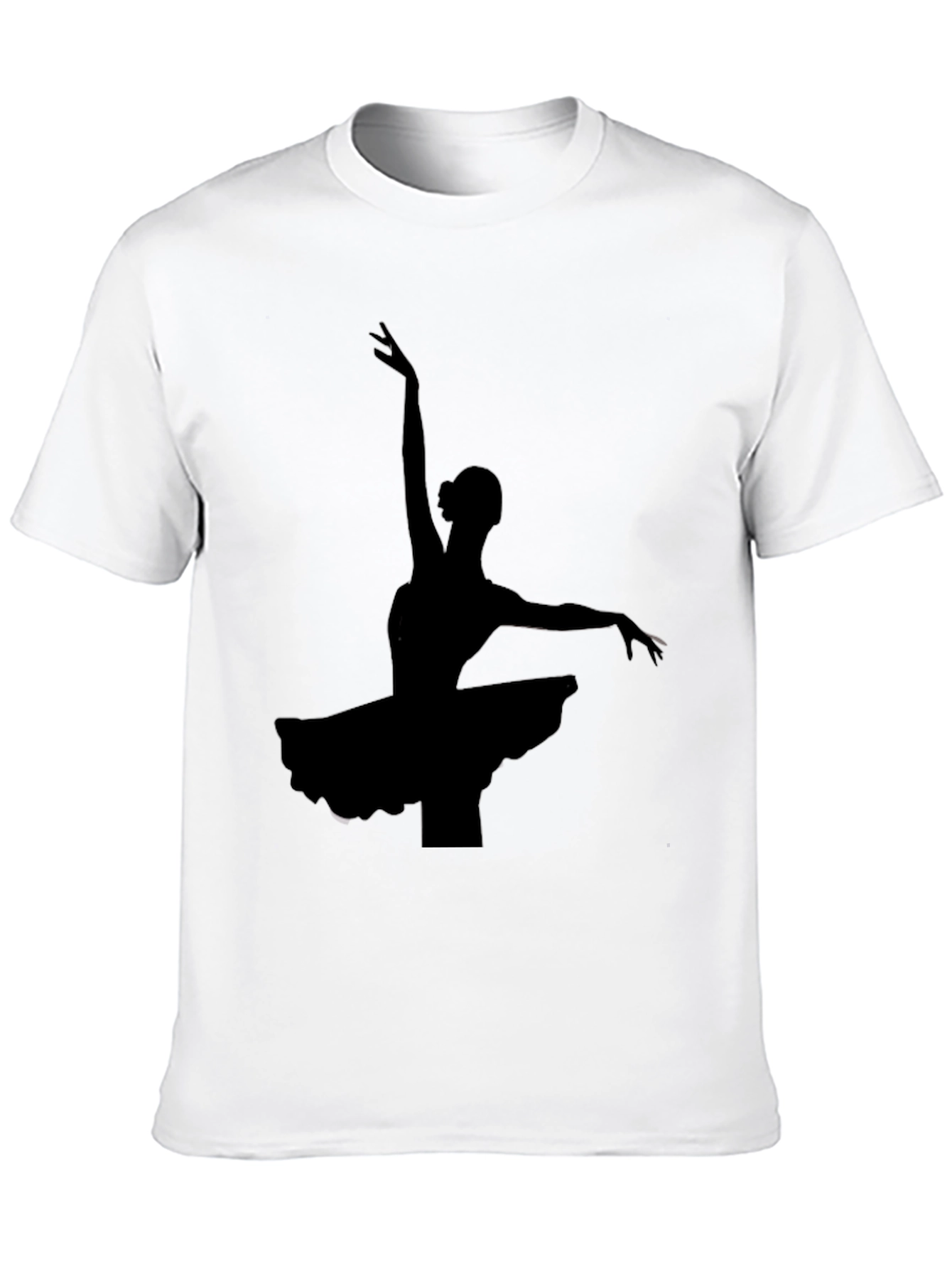 Elegant Ballerina Silhouette Black T-Shirt