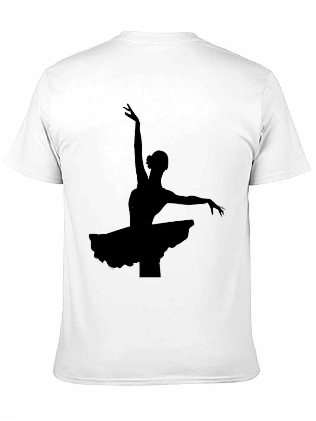 Elegant Ballerina Silhouette Black T-Shirt