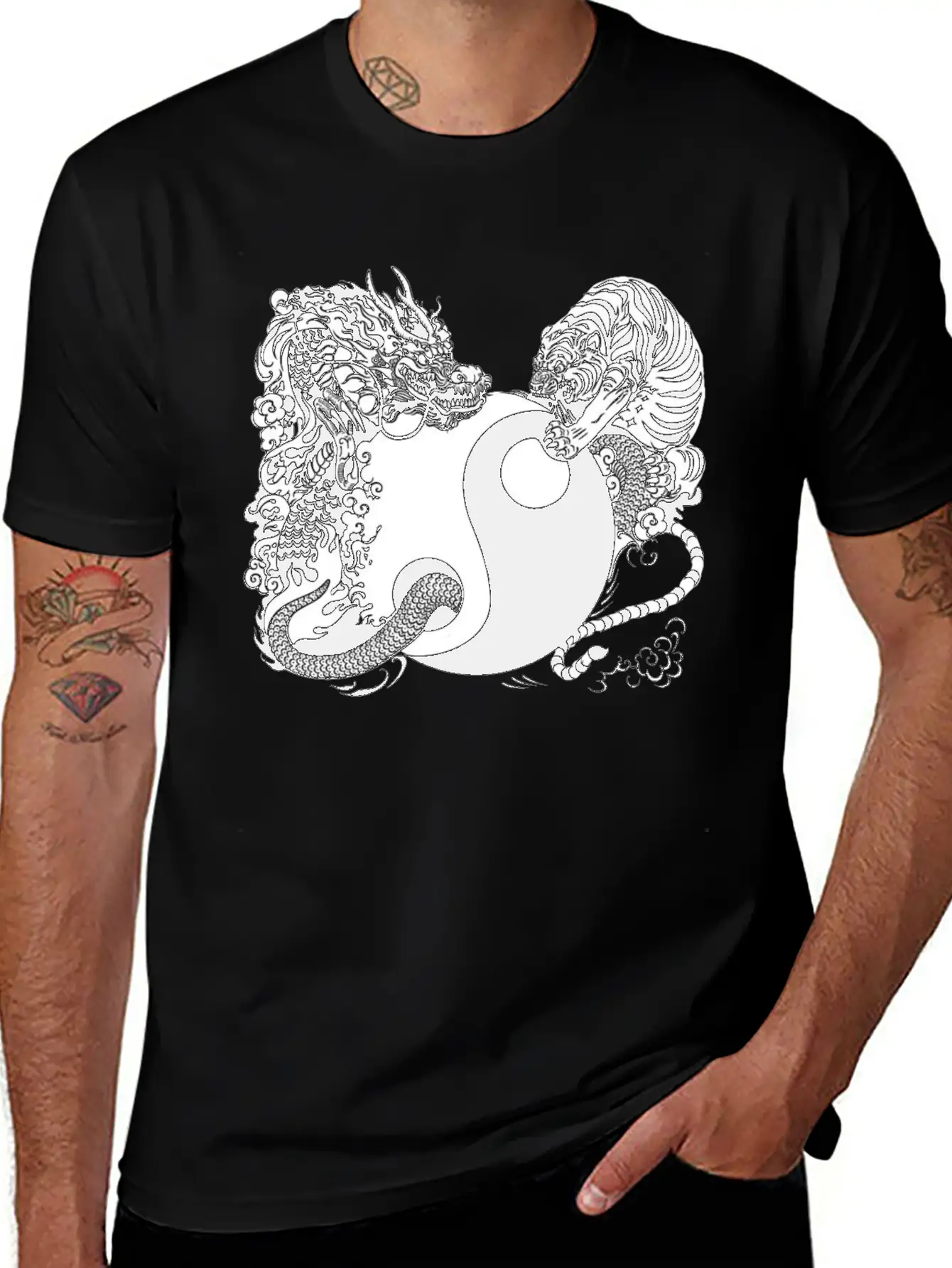 Dragon And Tiger Classic Cotton Tee – Unisex Comfort For Any Season