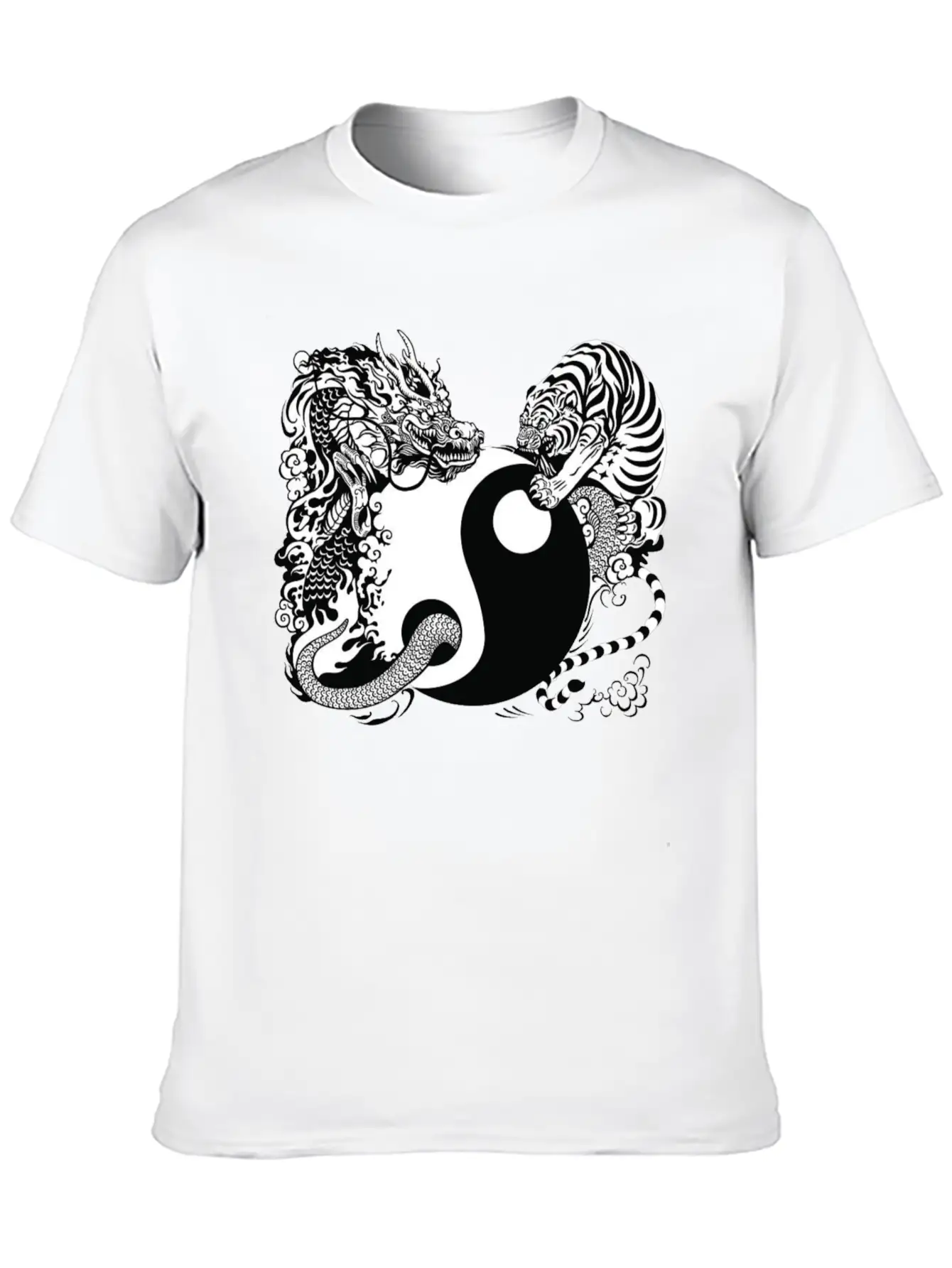 Dragon And Tiger Classic Cotton Tee – Unisex Comfort For Any Season
