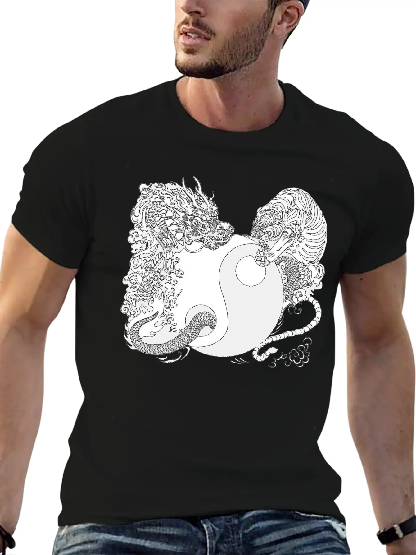 Dragon And Tiger Classic Cotton Tee – Unisex Comfort For Any Season