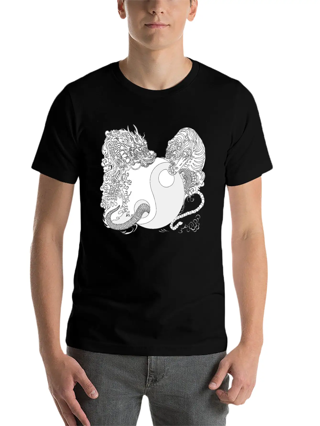 Dragon And Tiger Classic Cotton Tee – Unisex Comfort For Any Season