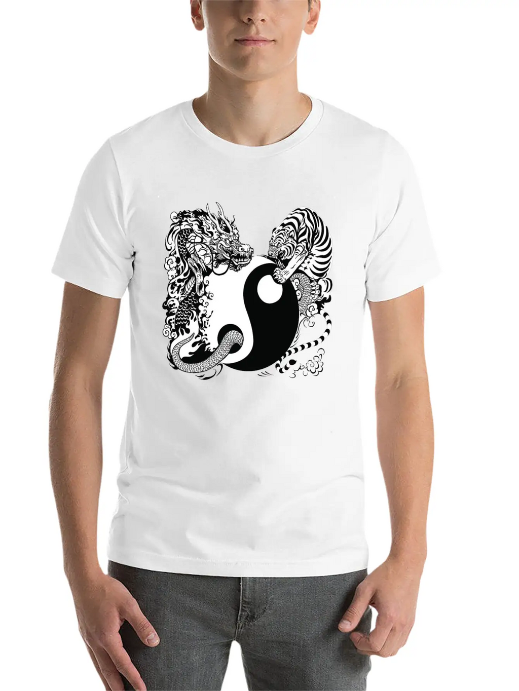 Dragon And Tiger Classic Cotton Tee – Unisex Comfort For Any Season