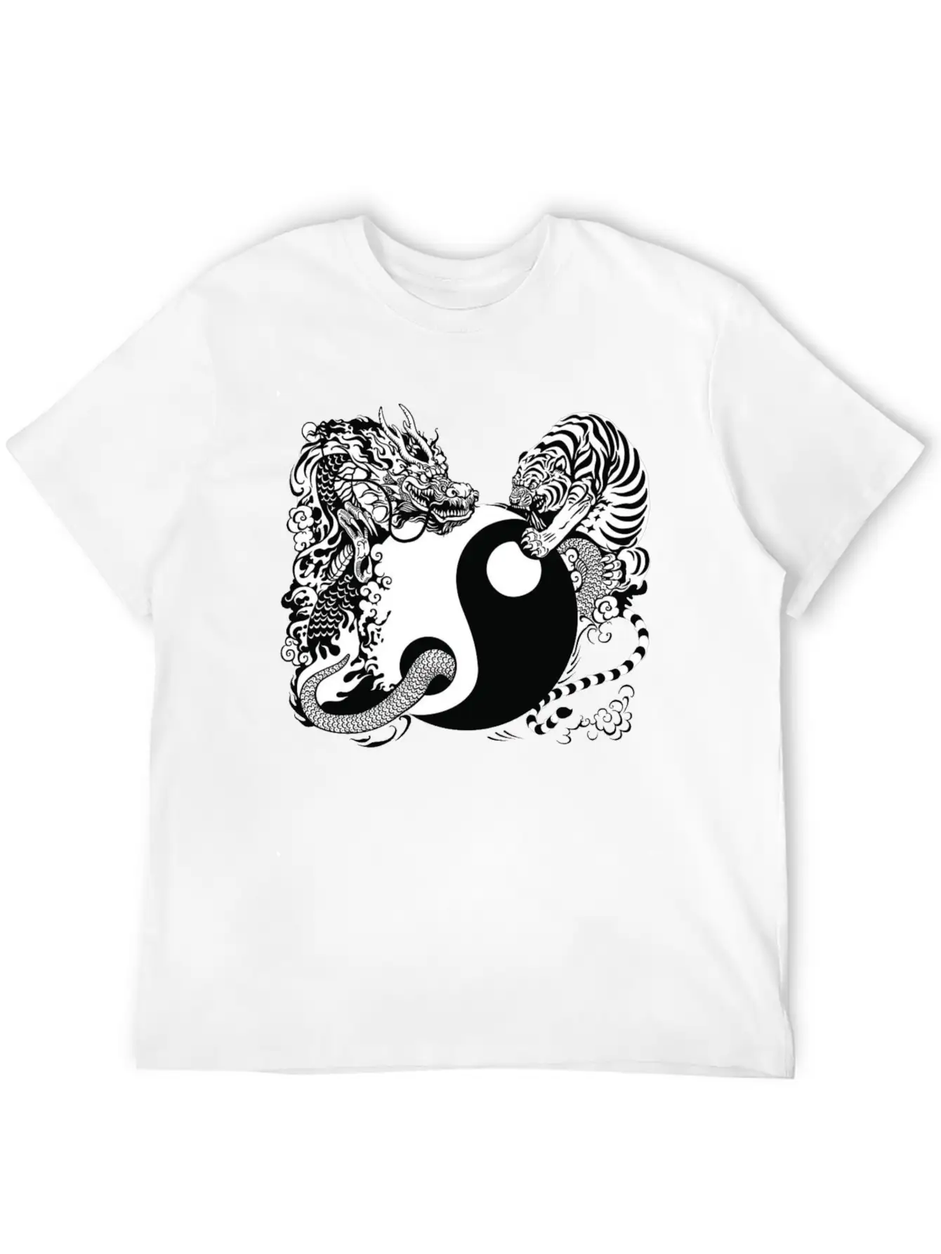Dragon And Tiger Classic Cotton Tee – Unisex Comfort For Any Season