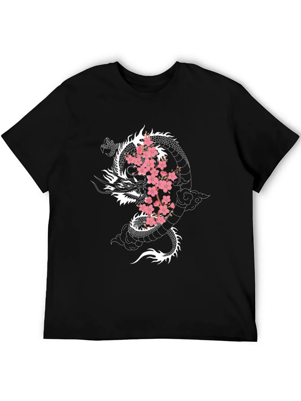 Dragon Japanese Cherry Blossom Culture Timeless Short Sleeve Tee – Comfy And Minimalist Design