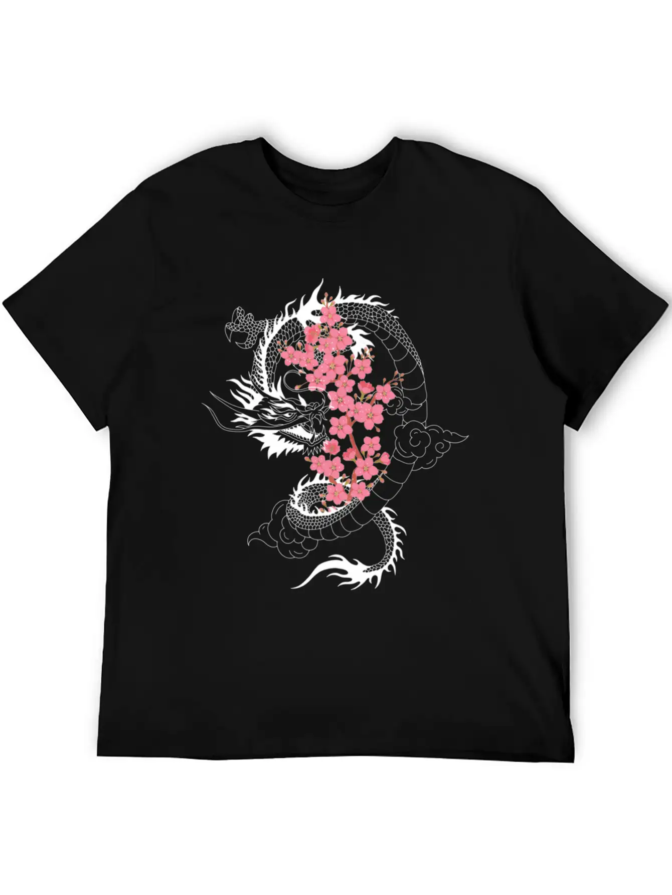 Dragon Japanese Cherry Blossom Culture Timeless Short Sleeve Tee – Comfy And Minimalist Design