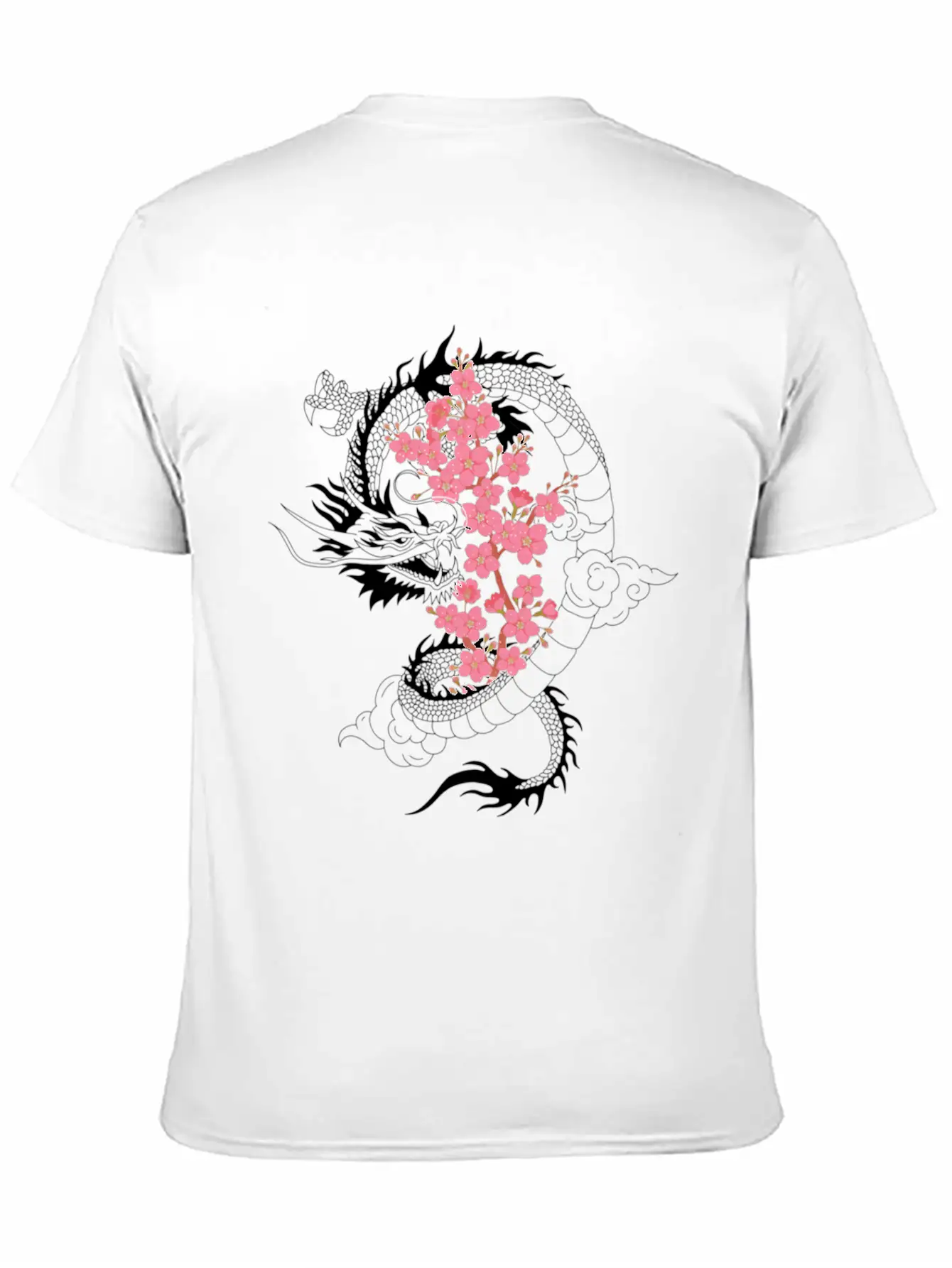 Dragon Japanese Cherry Blossom Culture Timeless Short Sleeve Tee – Comfy And Minimalist Design
