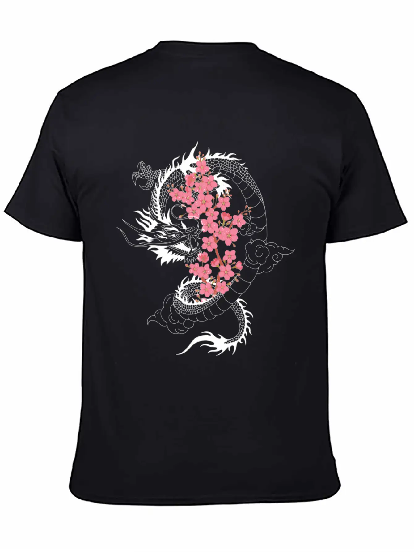 Dragon Japanese Cherry Blossom Culture Timeless Short Sleeve Tee – Comfy And Minimalist Design