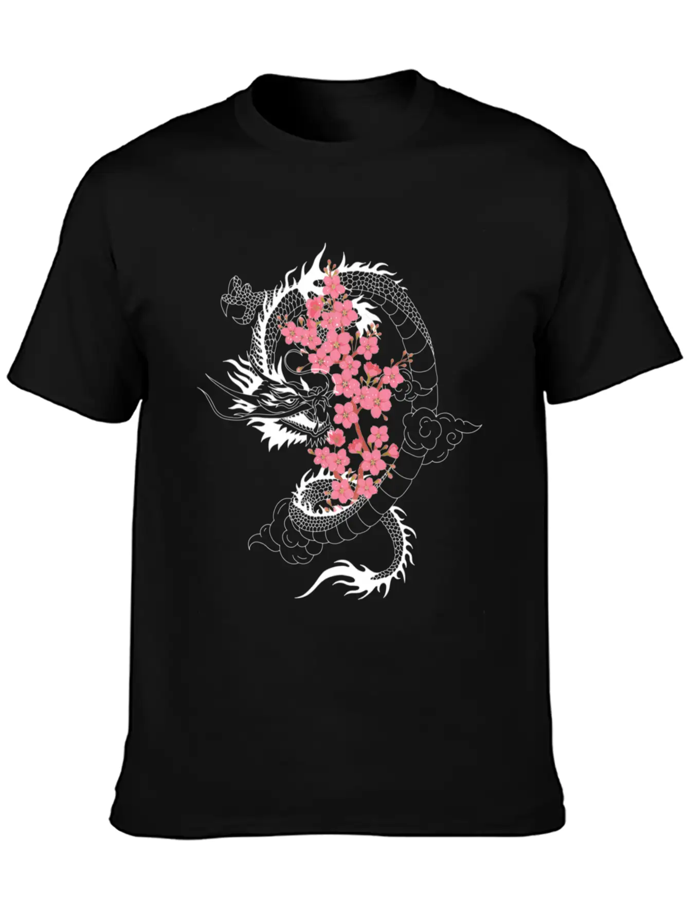 Dragon Japanese Cherry Blossom Culture Timeless Short Sleeve Tee – Comfy And Minimalist Design