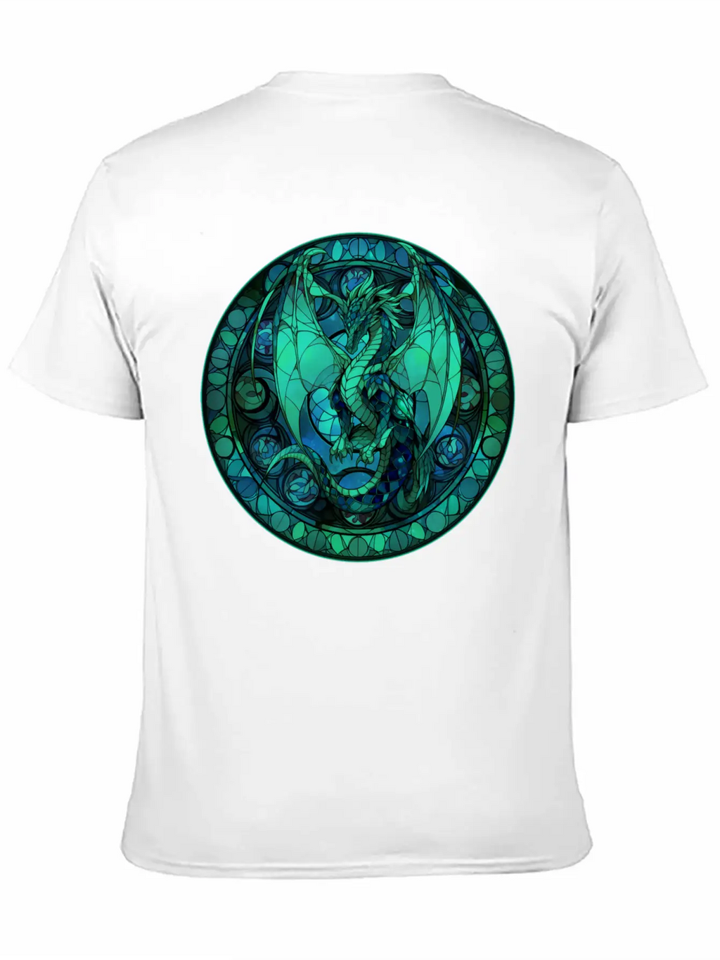 Dragon Stained Glass Style Classic Cotton Tee – Unisex Comfort For Any Season