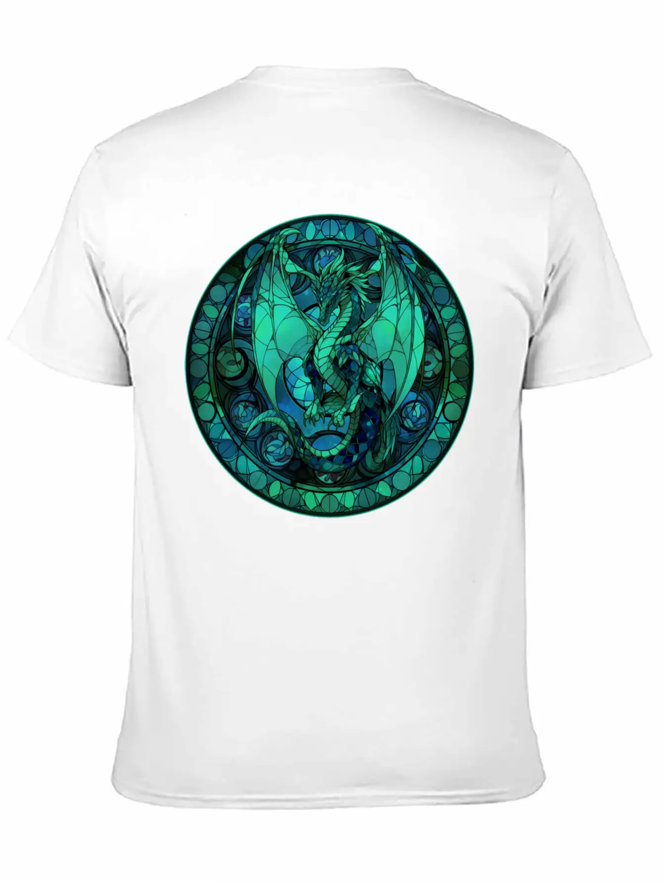 Dragon Stained Glass Style Classic Cotton Tee – Unisex Comfort For Any Season