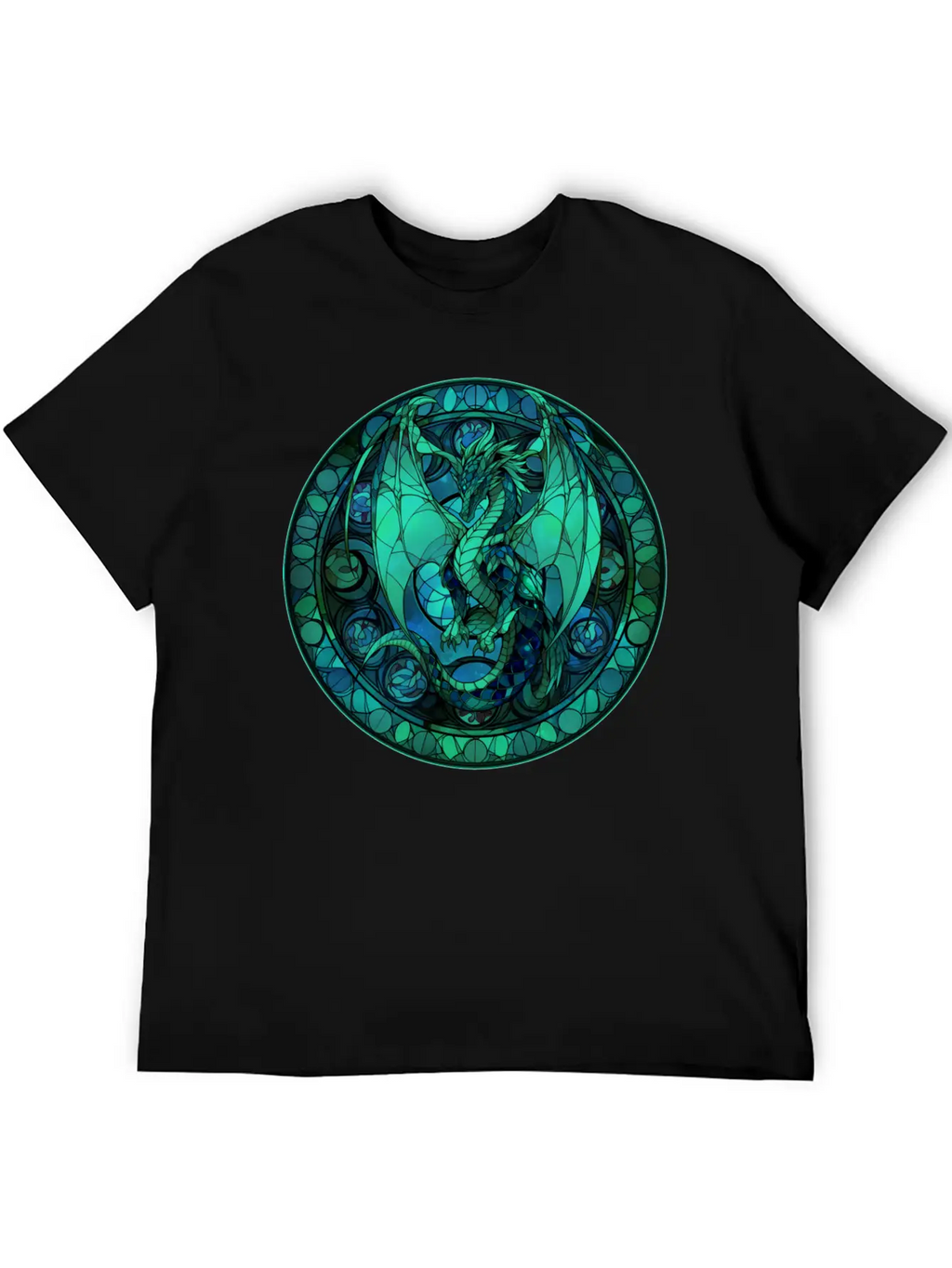Dragon Stained Glass Style Classic Cotton Tee – Unisex Comfort For Any Season