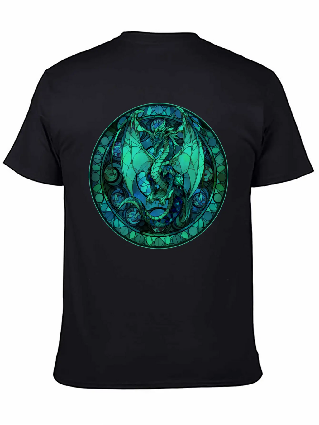 Dragon Stained Glass Style Classic Cotton Tee – Unisex Comfort For Any Season