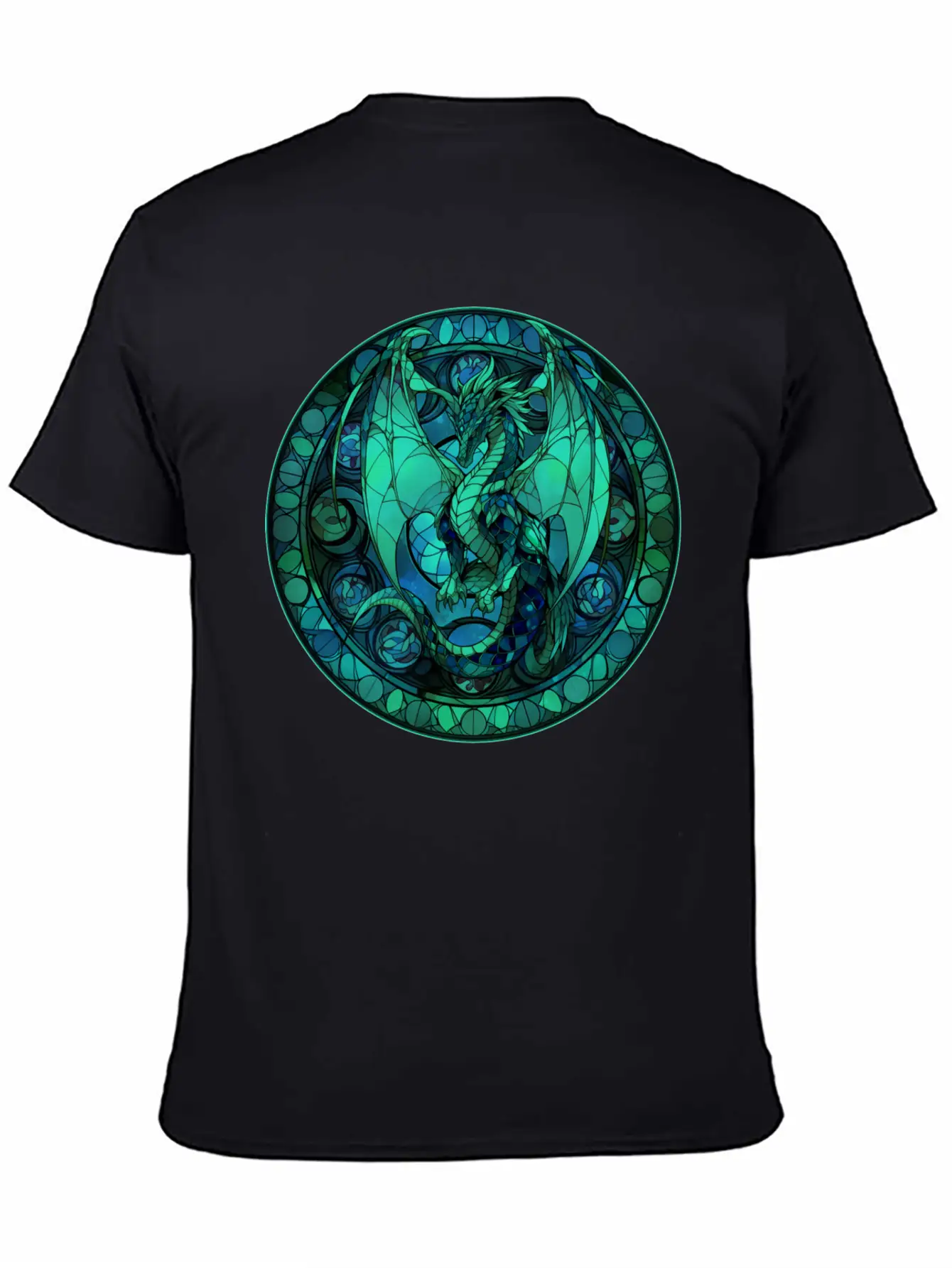 Dragon Stained Glass Style Classic Cotton Tee – Unisex Comfort For Any Season