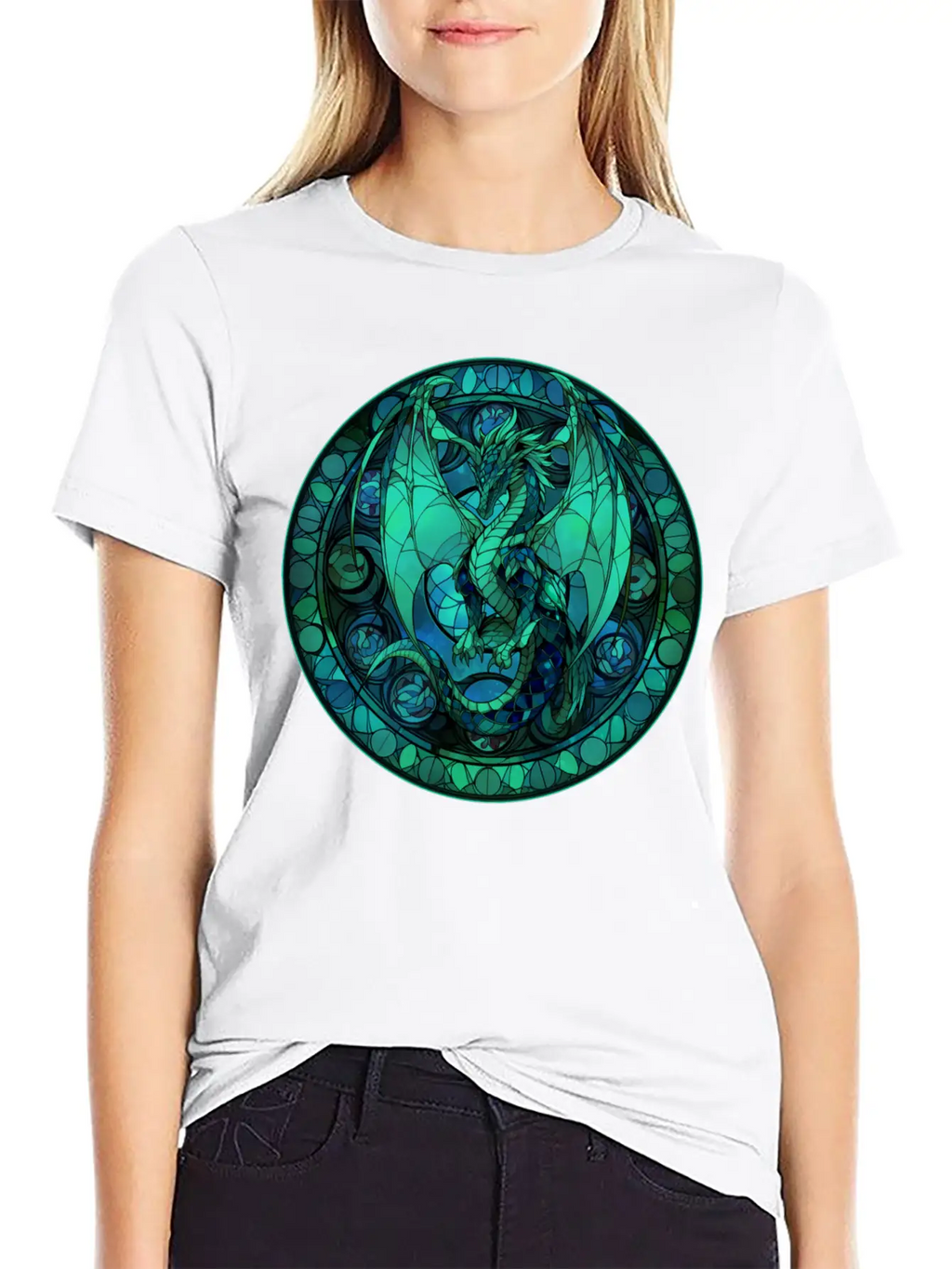 Dragon Stained Glass Style Classic Cotton Tee – Unisex Comfort For Any Season