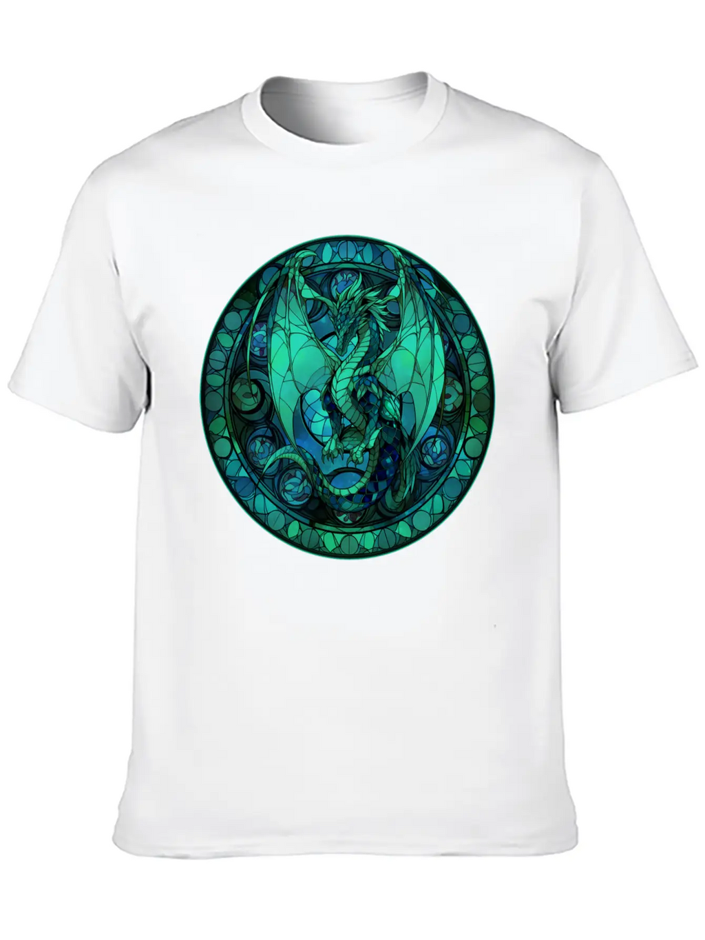 Dragon Stained Glass Style Classic Cotton Tee – Unisex Comfort For Any Season