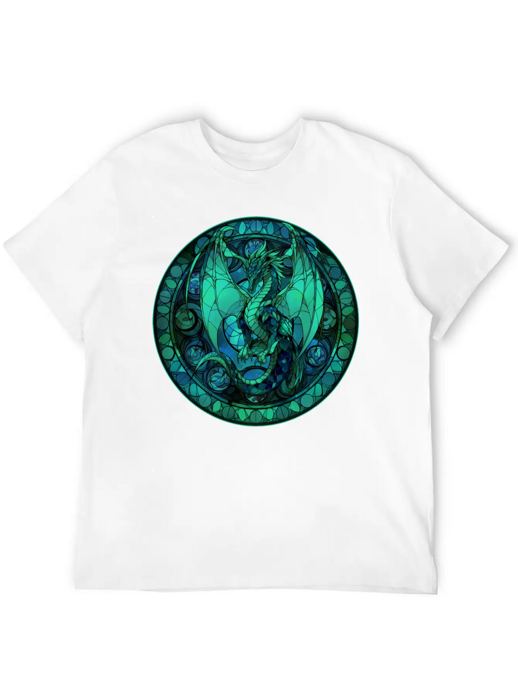 Dragon Stained Glass Style Classic Cotton Tee – Unisex Comfort For Any Season