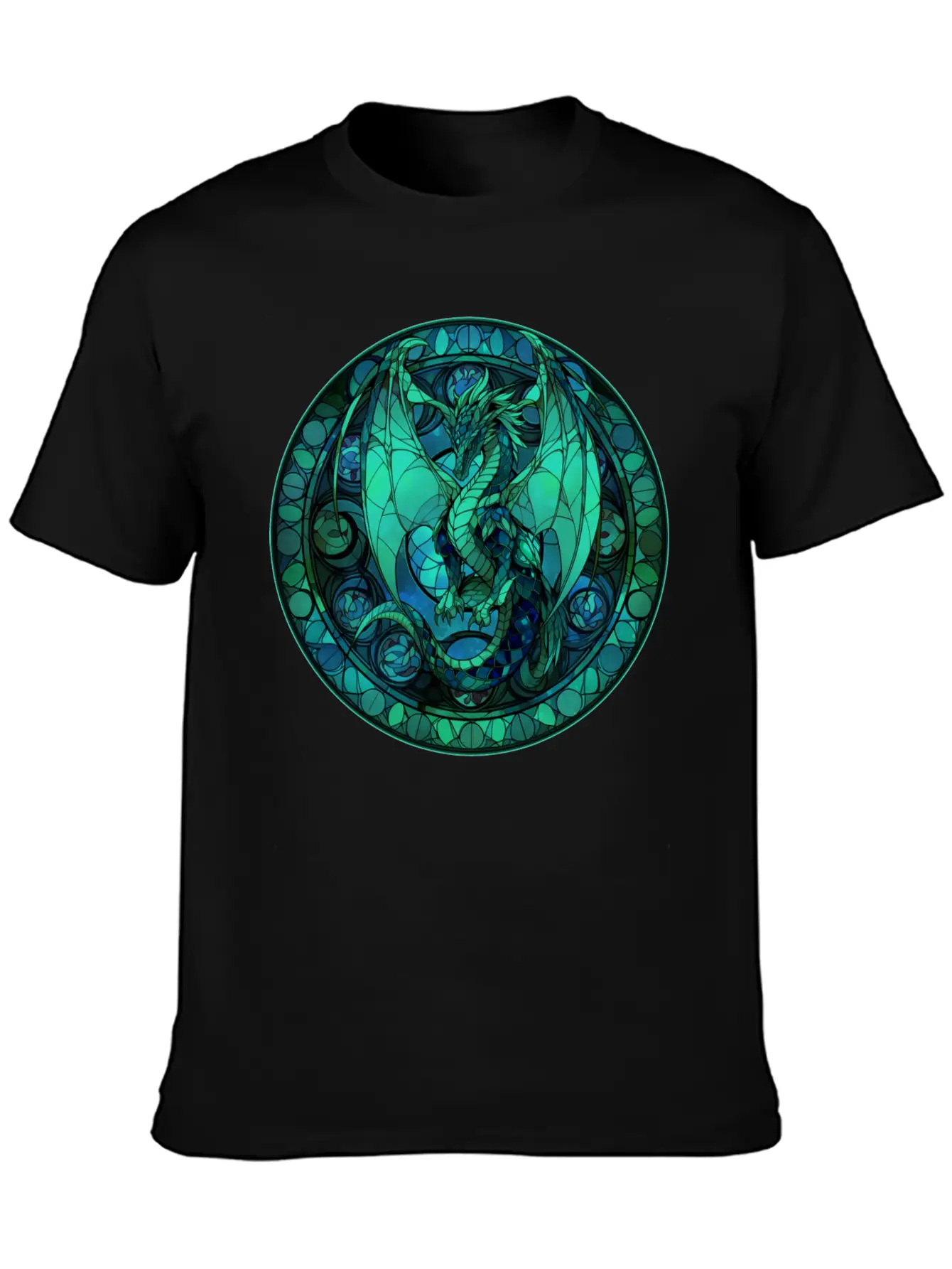 Dragon Stained Glass Style Classic Cotton Tee – Unisex Comfort For Any Season