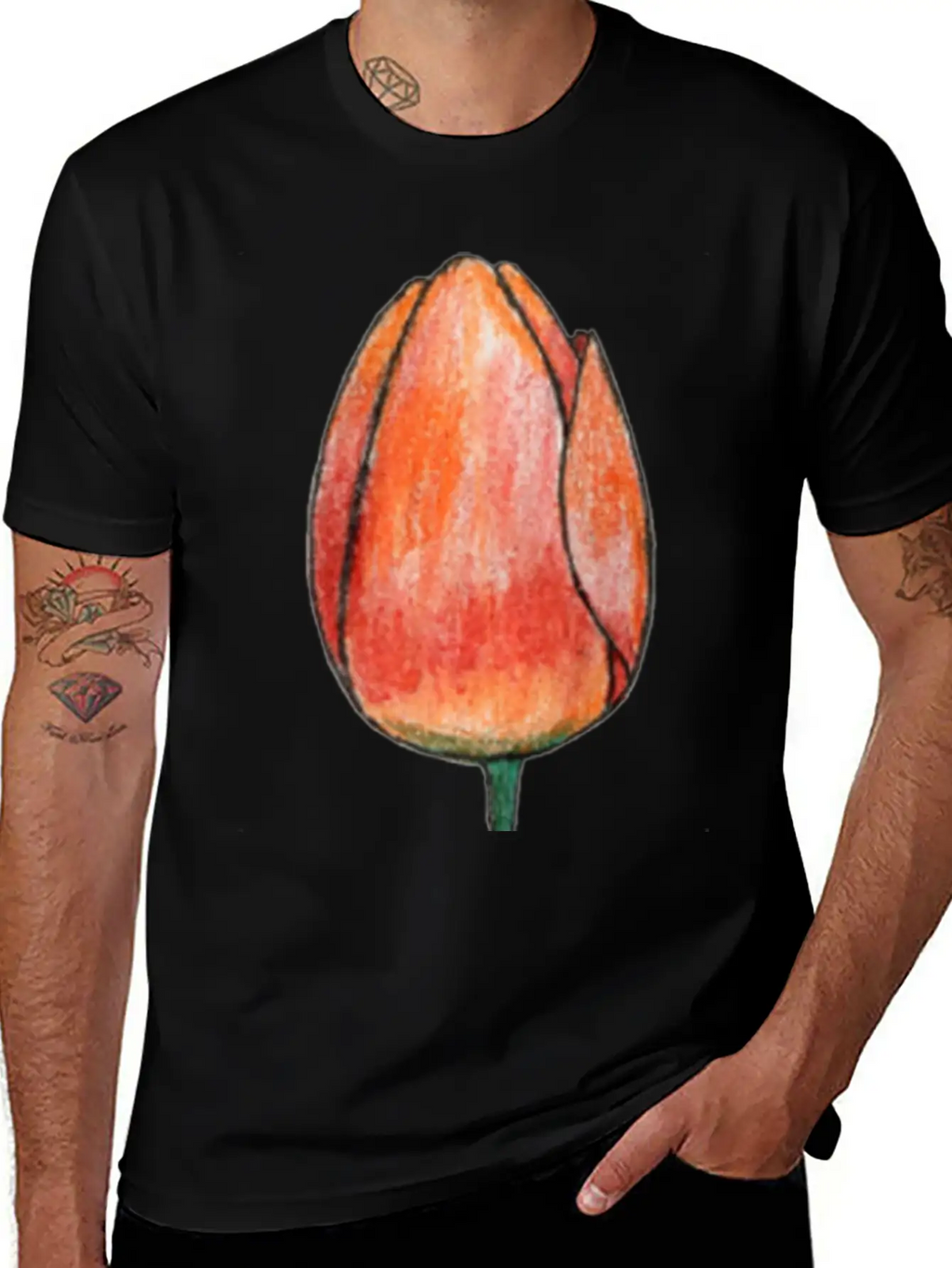 Draw A Tulip Stylish Everyday T-Shirt – Unisex Basic Cotton Tee
