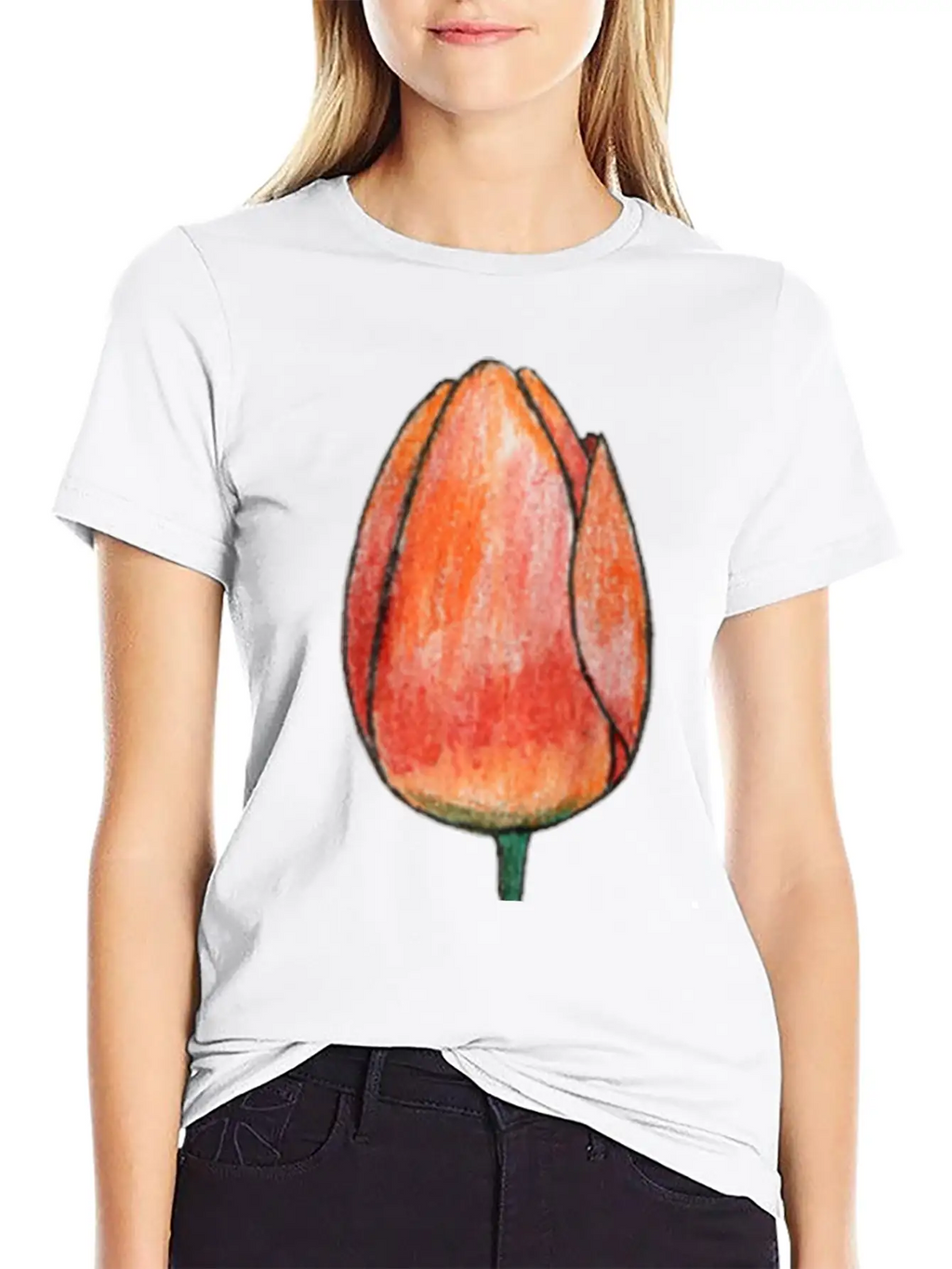 Draw A Tulip Stylish Everyday T-Shirt – Unisex Basic Cotton Tee