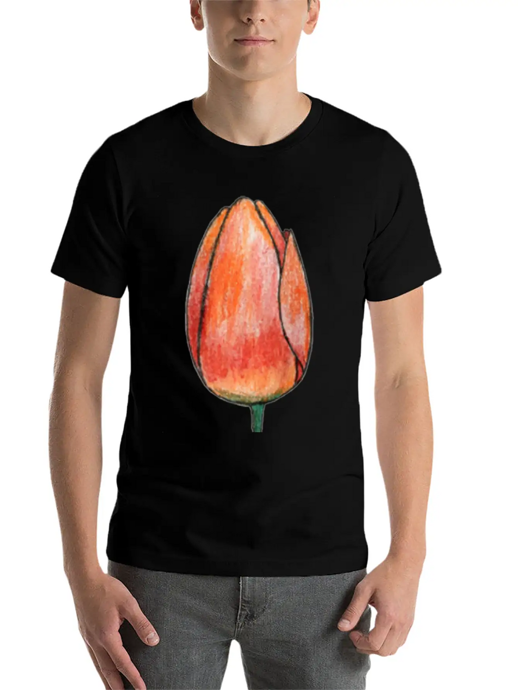 Draw A Tulip Stylish Everyday T-Shirt – Unisex Basic Cotton Tee