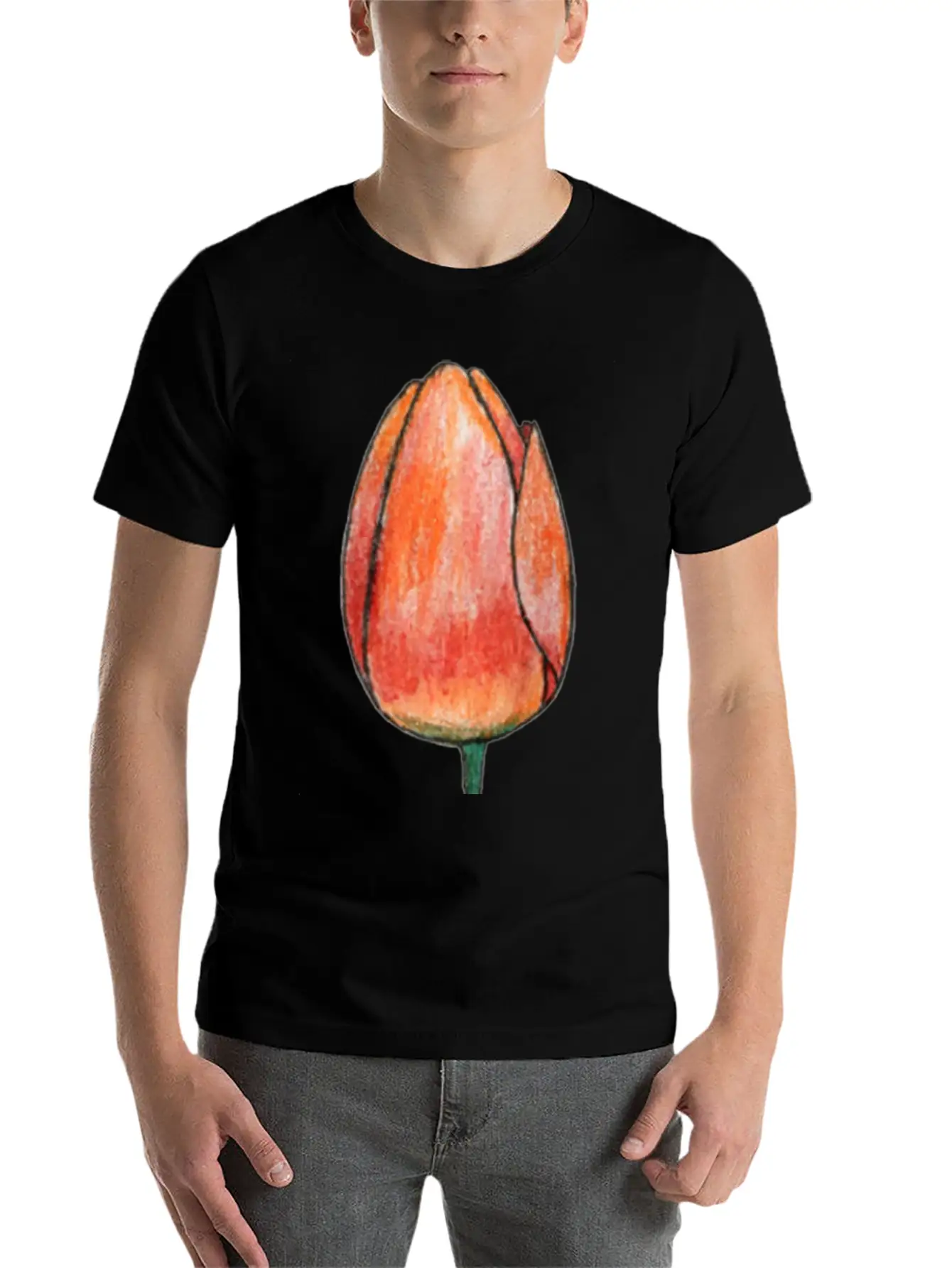 Draw A Tulip Stylish Everyday T-Shirt – Unisex Basic Cotton Tee