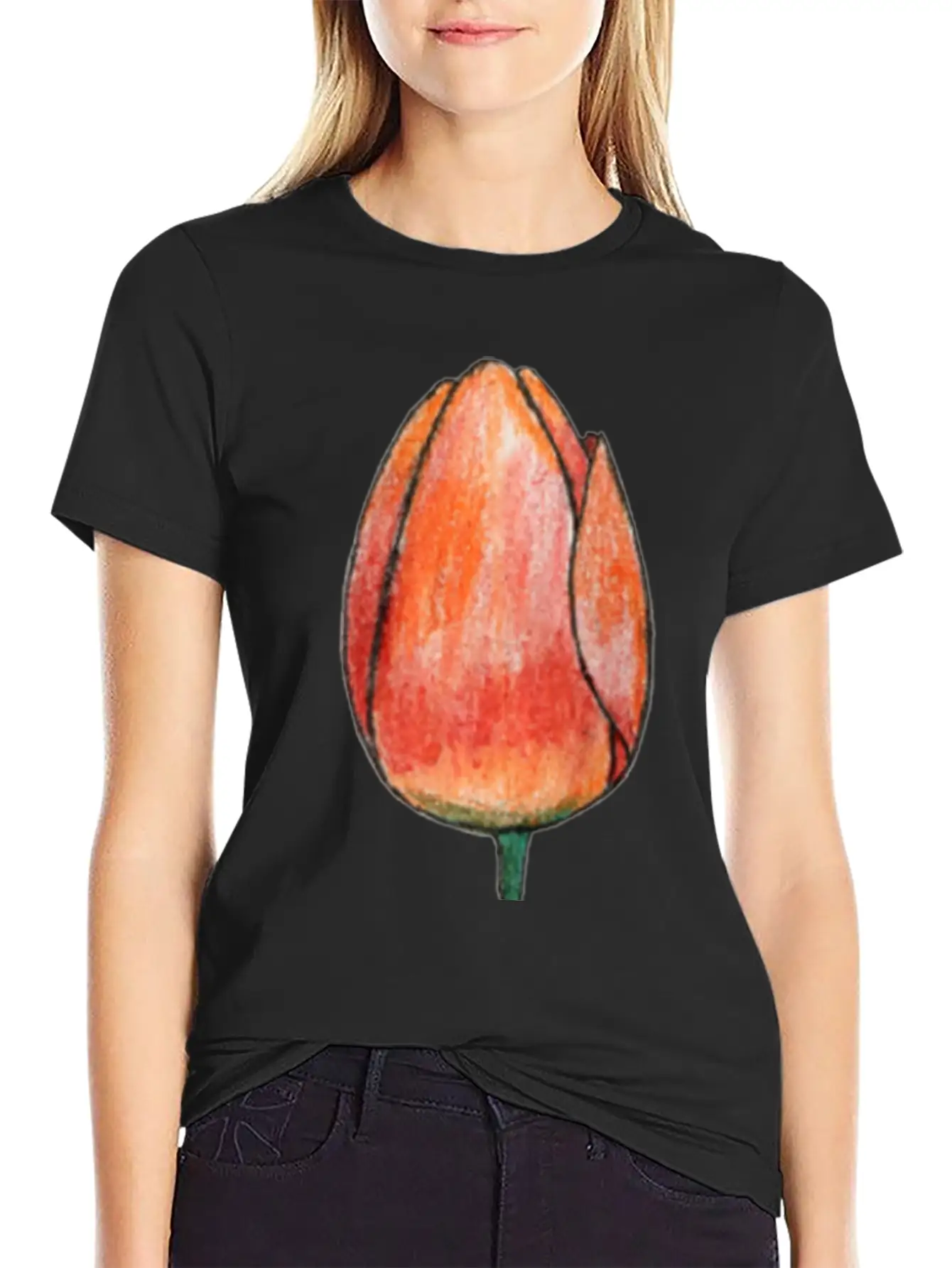 Draw A Tulip Stylish Everyday T-Shirt – Unisex Basic Cotton Tee