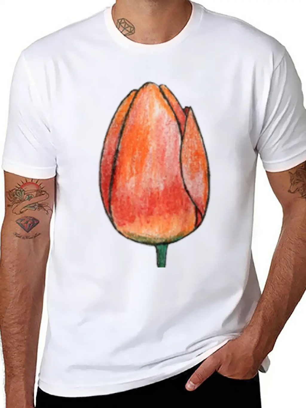 Draw A Tulip Stylish Everyday T-Shirt – Unisex Basic Cotton Tee