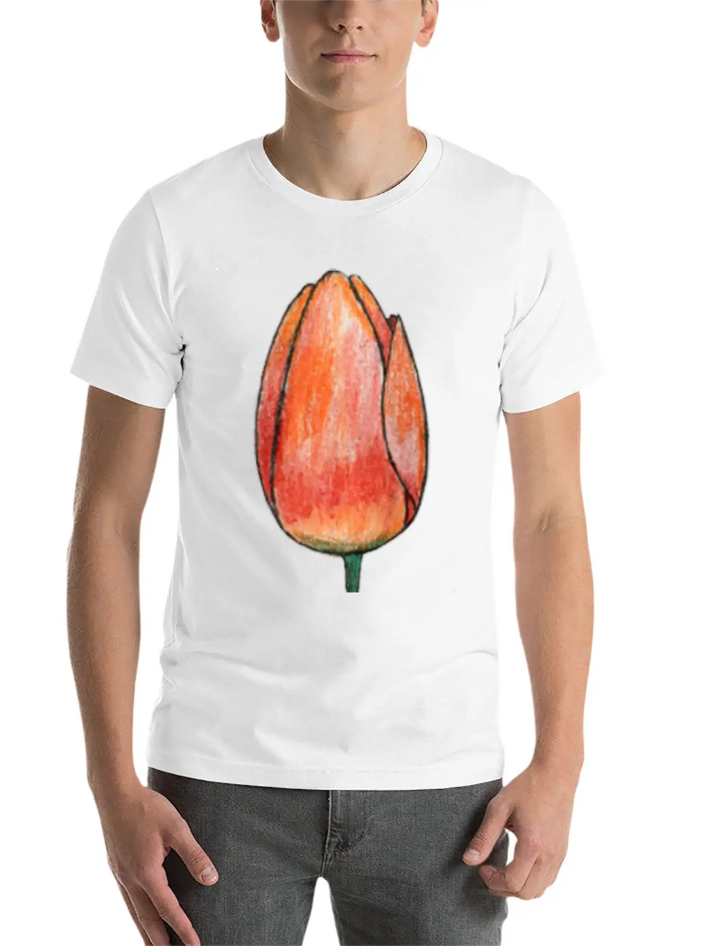 Draw A Tulip Stylish Everyday T-Shirt – Unisex Basic Cotton Tee